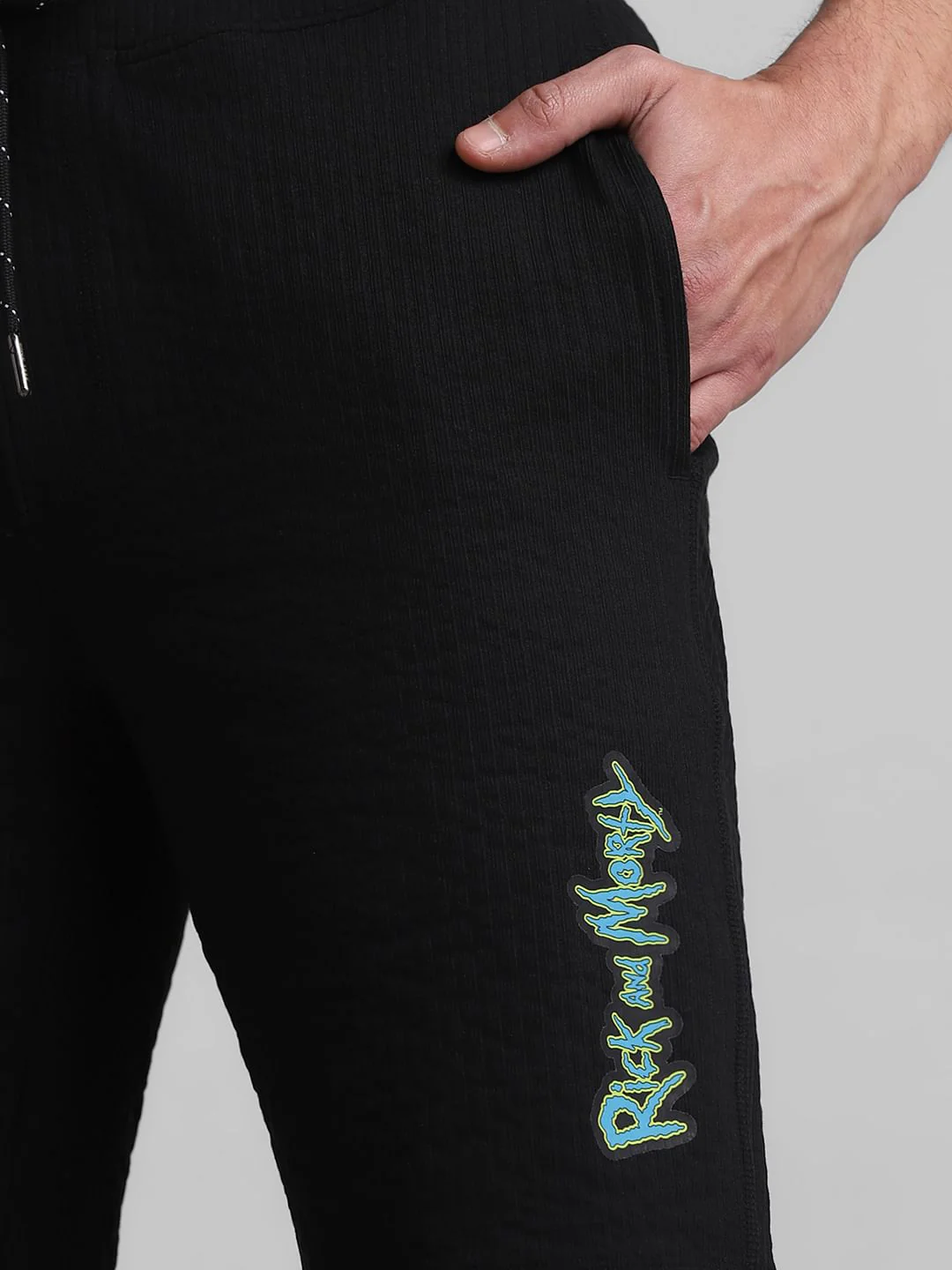 RICK & MORTY Black Printed Co-ord Set Shorts - Image 4