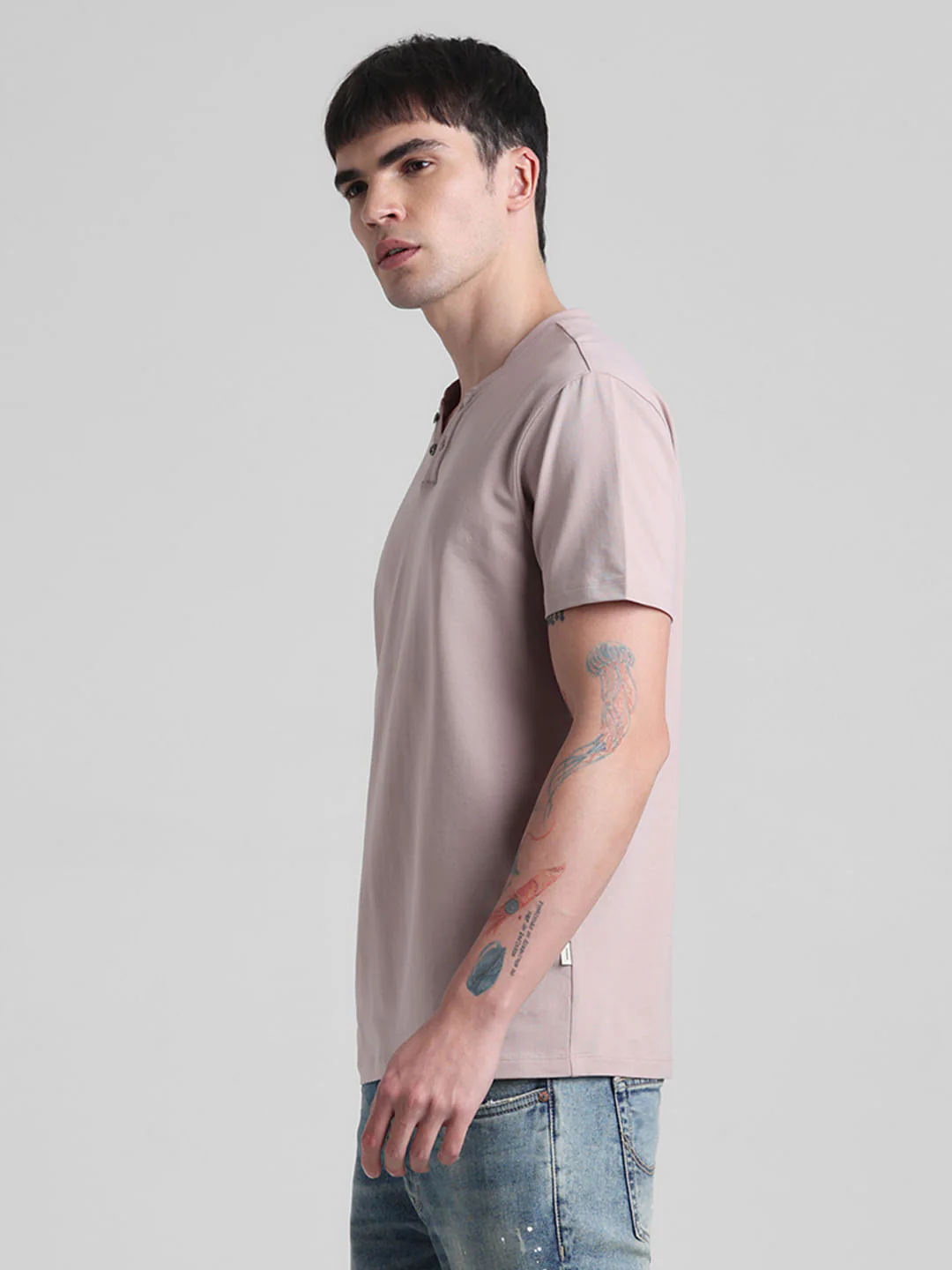 Peach Henley T-shirt - Image 3