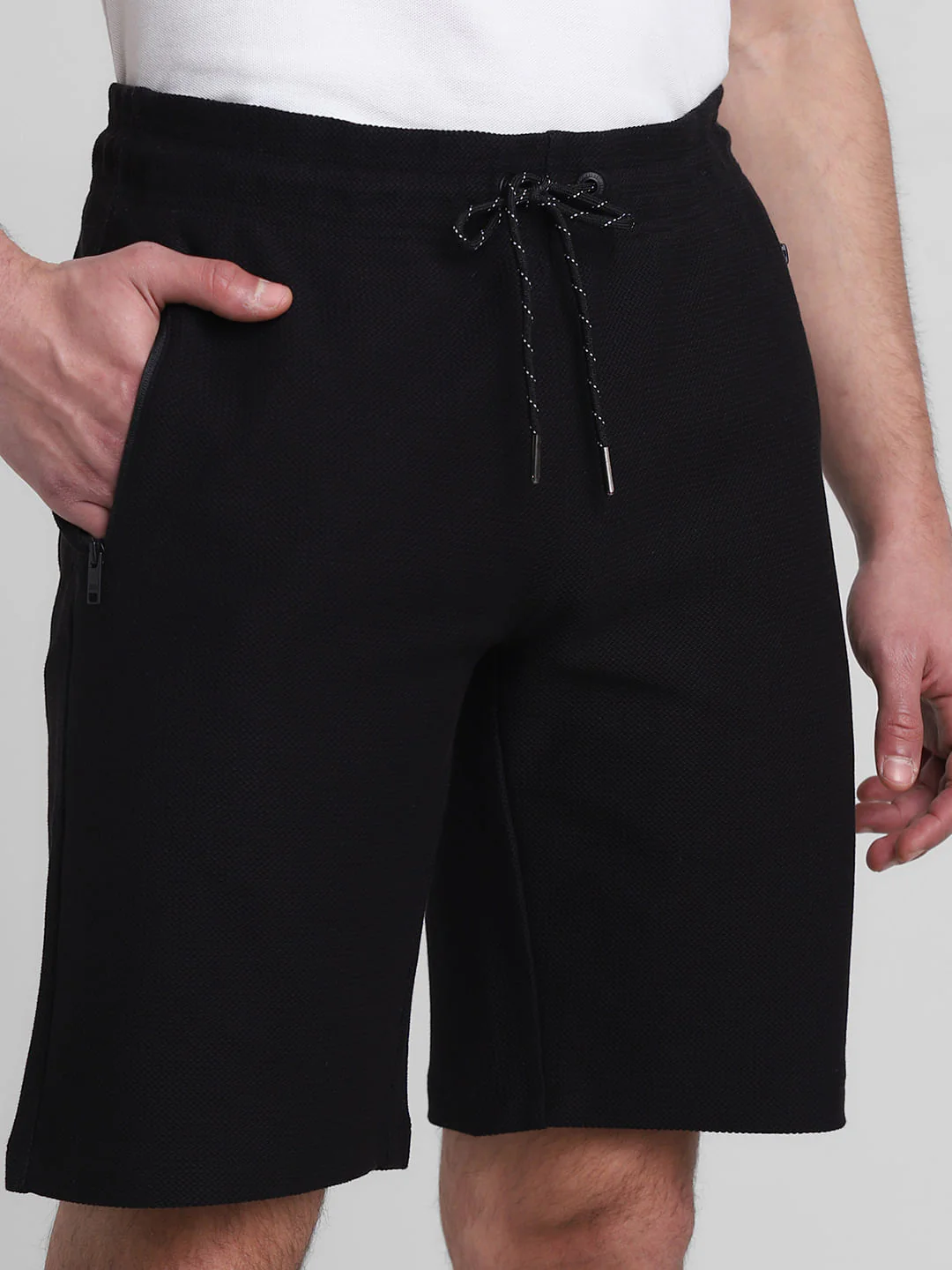 Black Low Rise Knit Shorts - Image 4