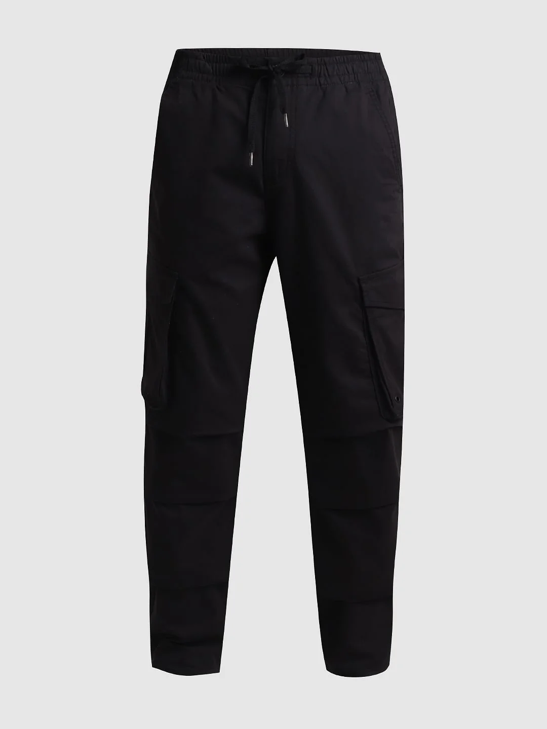 Black 6 Pocket Regular Fit Cargos - Image 6