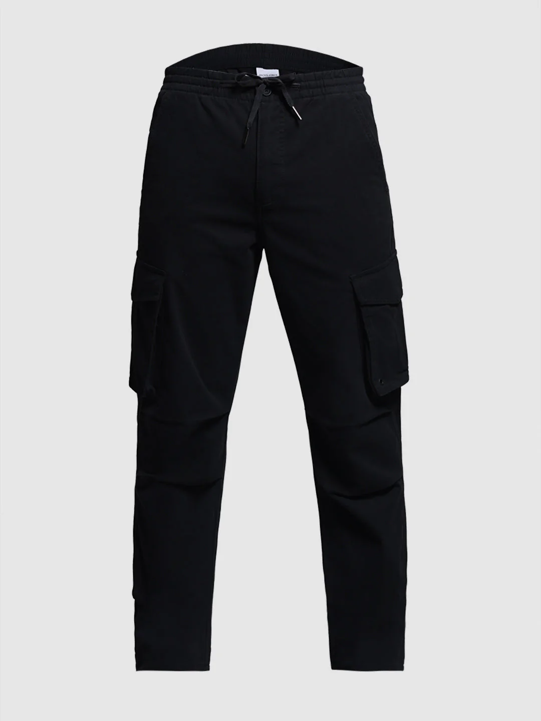 Black 6 Pocket Regular Fit Cargos - Image 7
