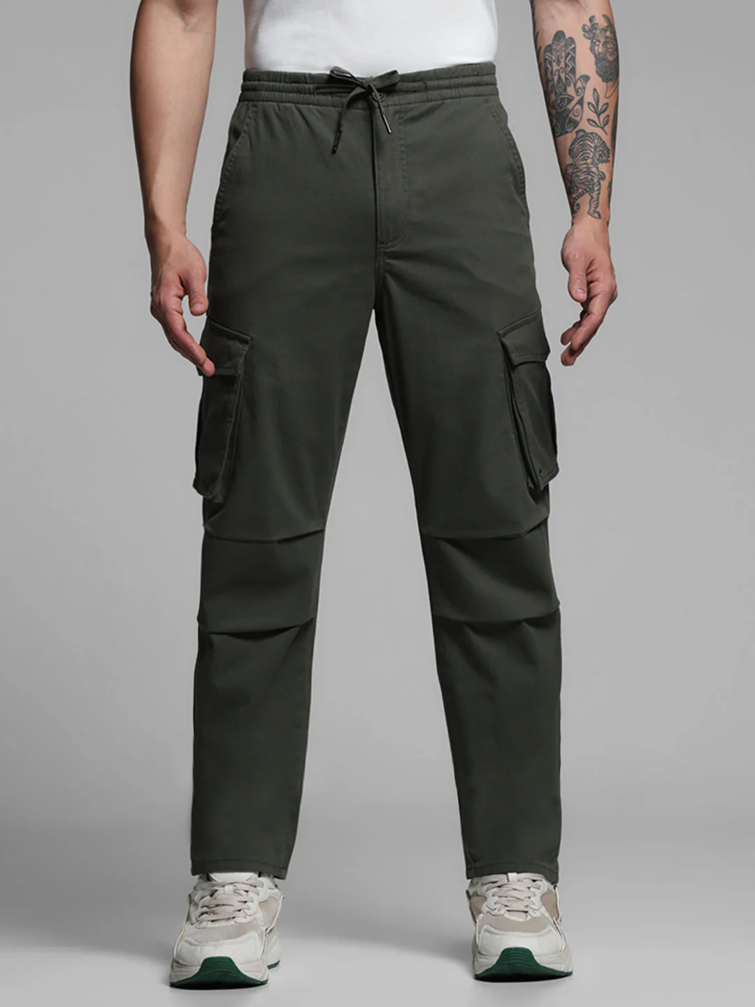 Mid Rise Kane Cargos - Olive - Image 8