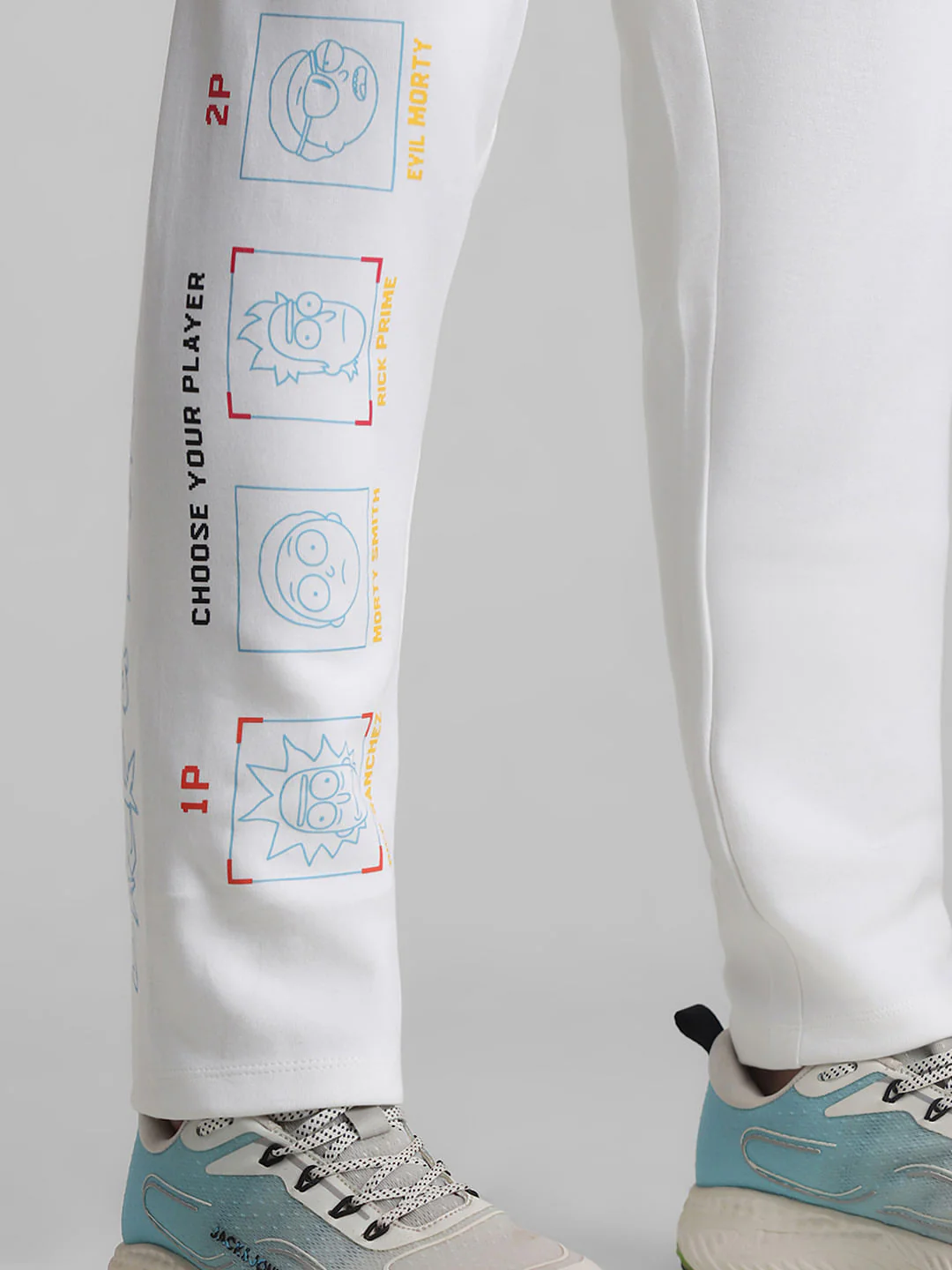 RICK & MORTY White Mid Rise Printed Sweatpants - Image 5