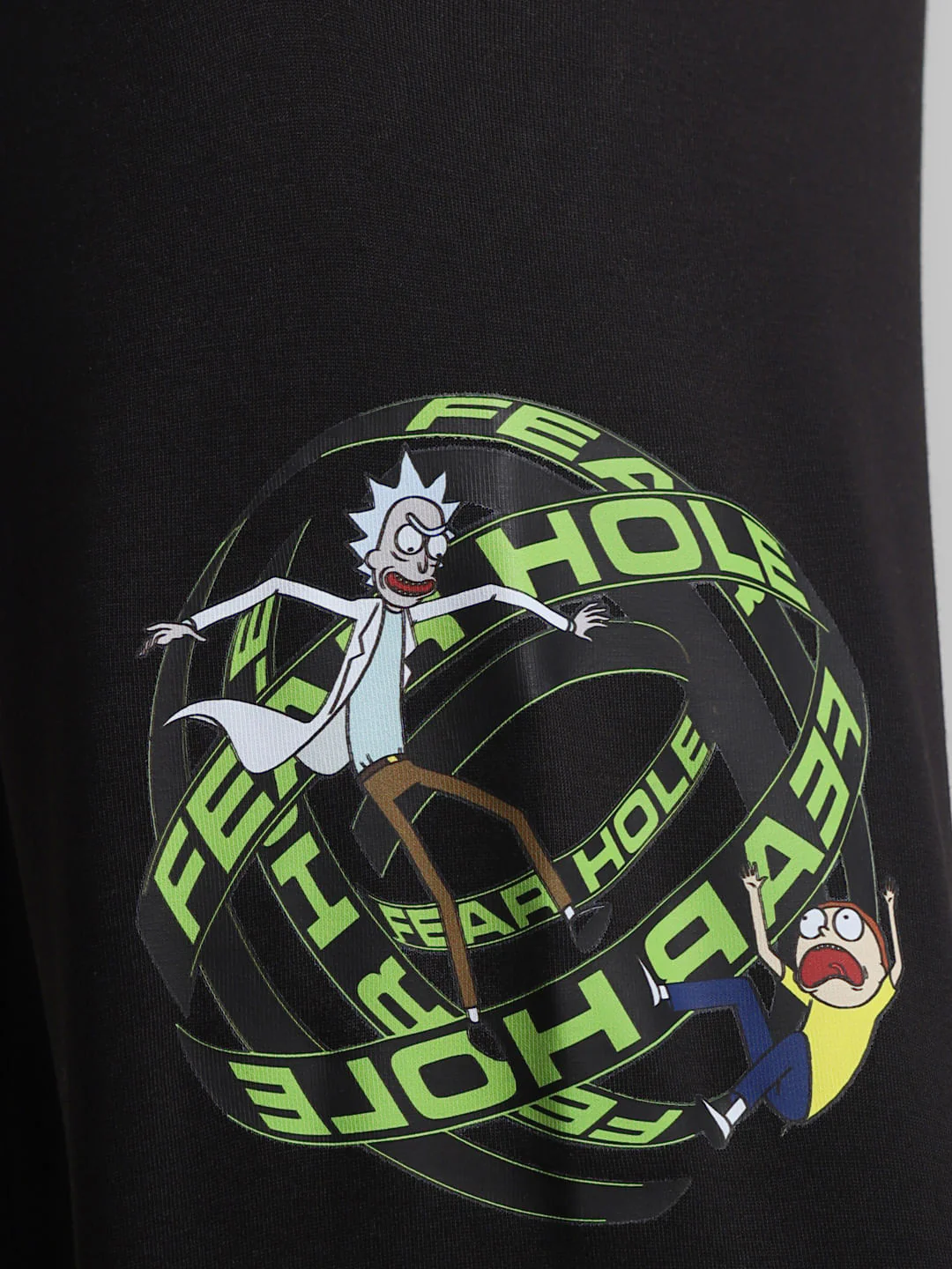 RICK & MORTY Black Mid Rise Printed Sweatpants - Image 5