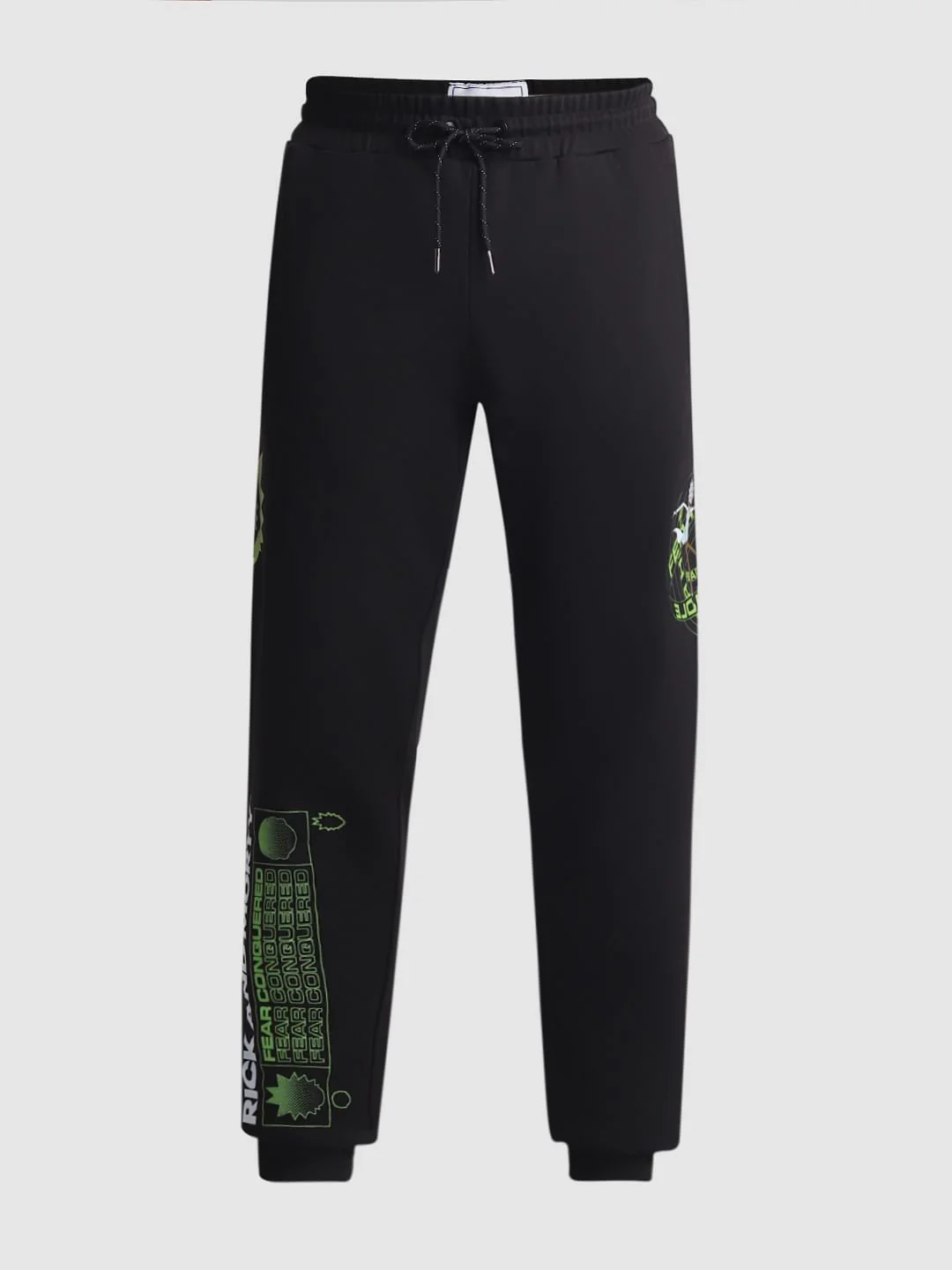 RICK & MORTY Black Mid Rise Printed Sweatpants - Image 8
