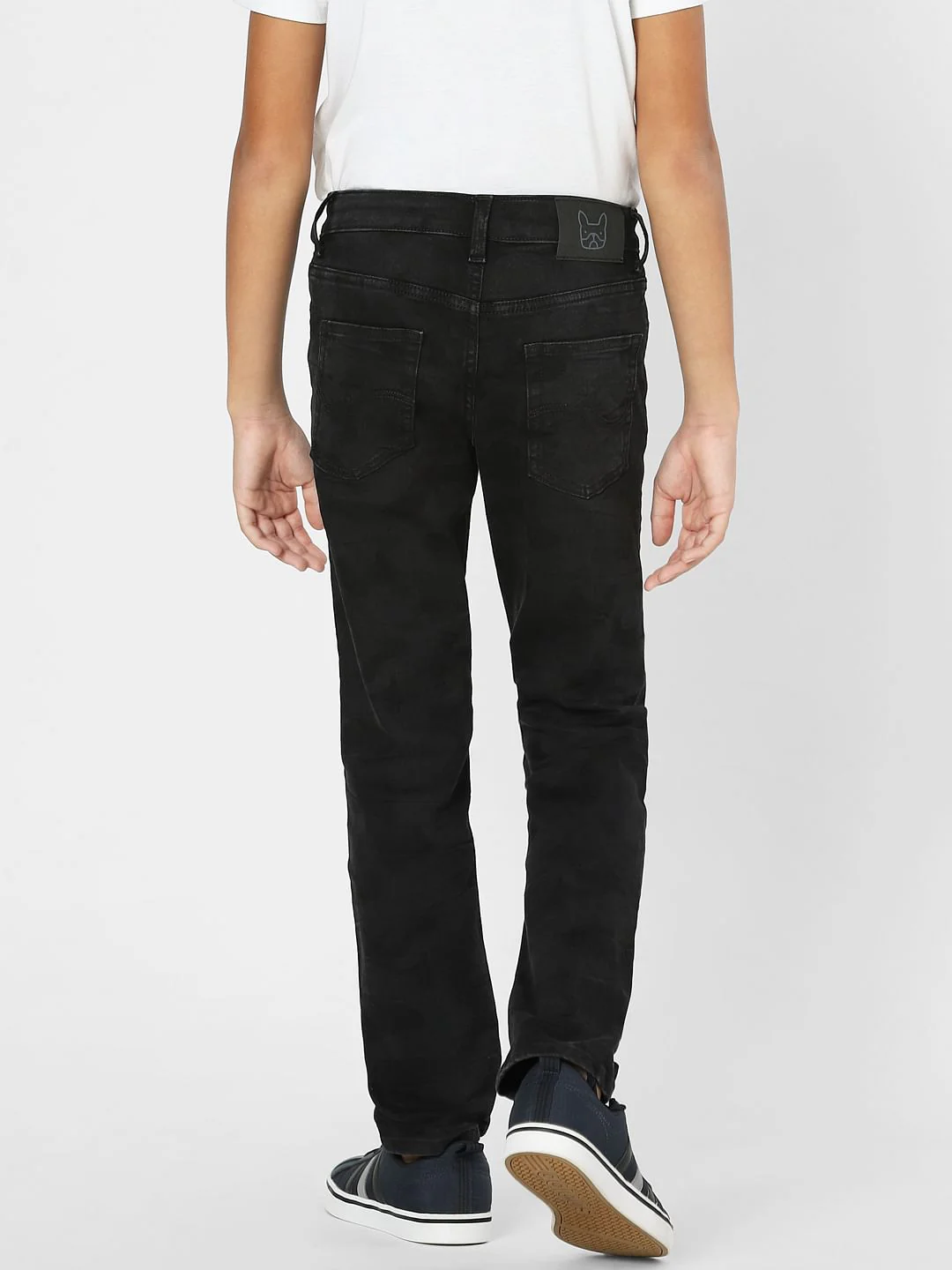 Boys Black Mid Rise Camo Print Regular Fit Jeans - Image 4