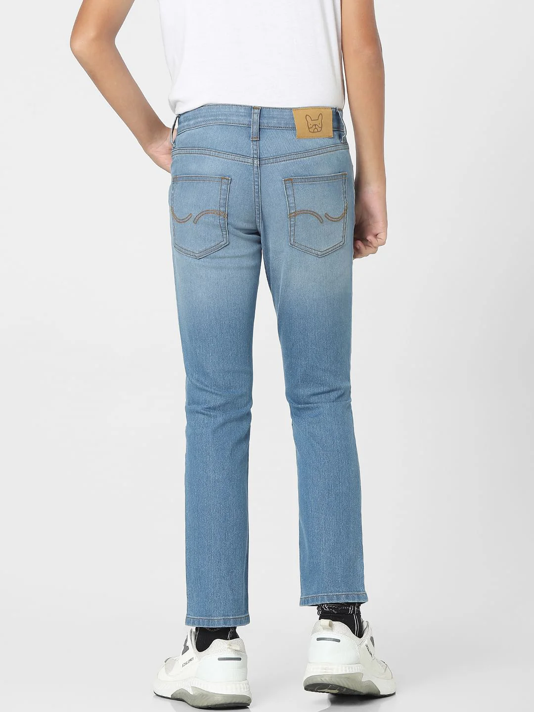 Light Blue Mid Rise Distressed Regular Jeans - Image 4