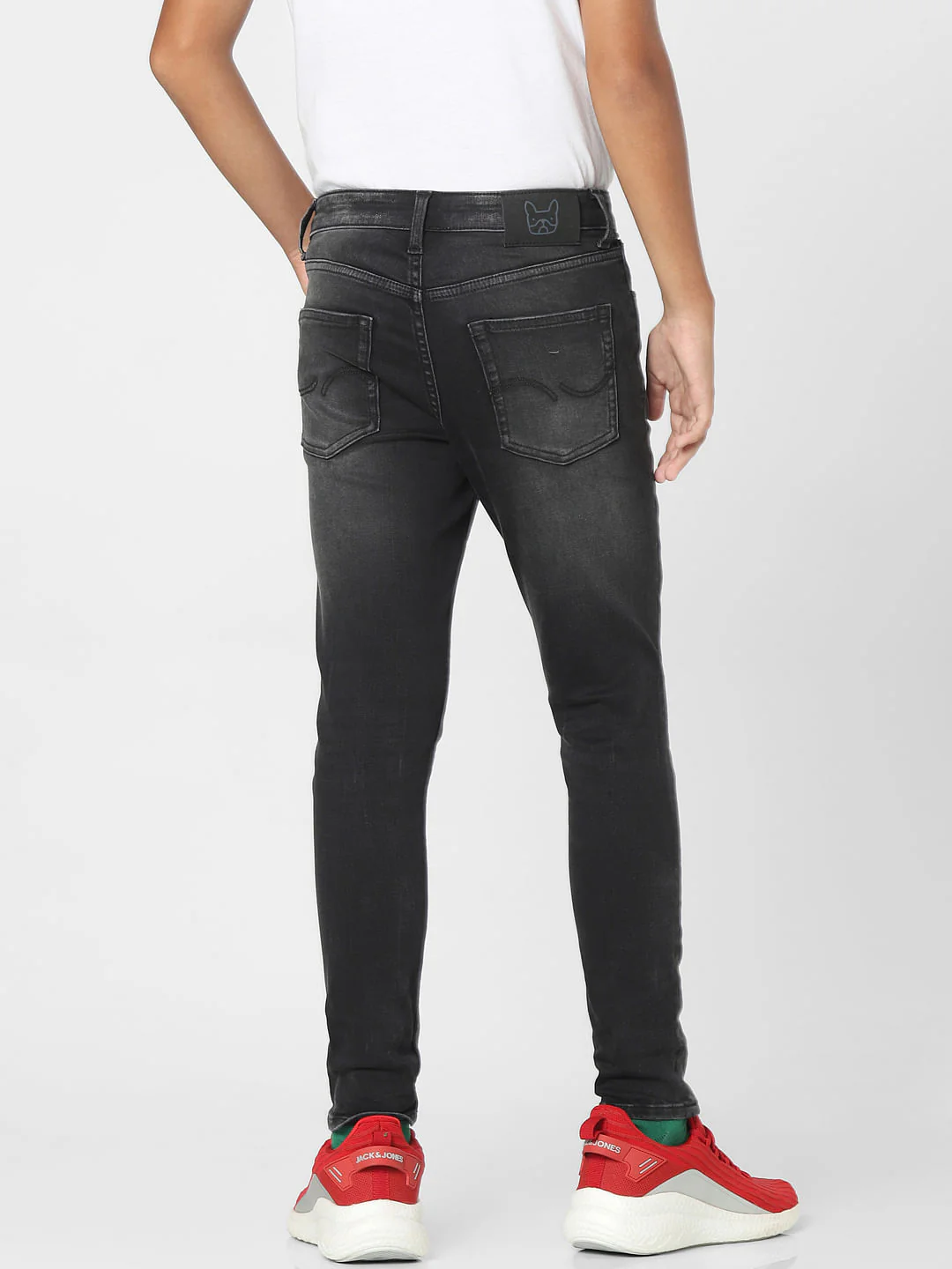 Dark Grey Mid Rise Slim Jeans - Image 4