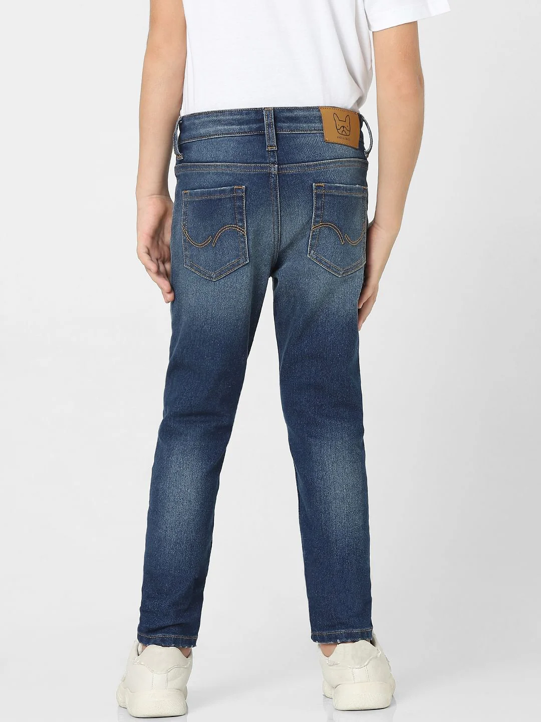 Boys Dark Blue Mid Rise Glenn Slim Fit Jeans - Image 4