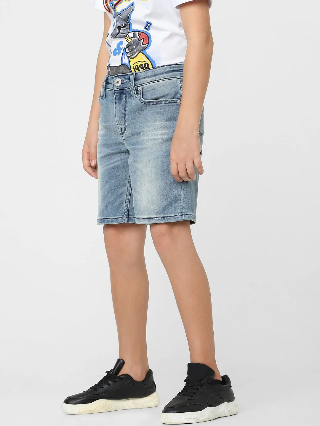 Boys Blue Mid Rise Denim Shorts - Image 3
