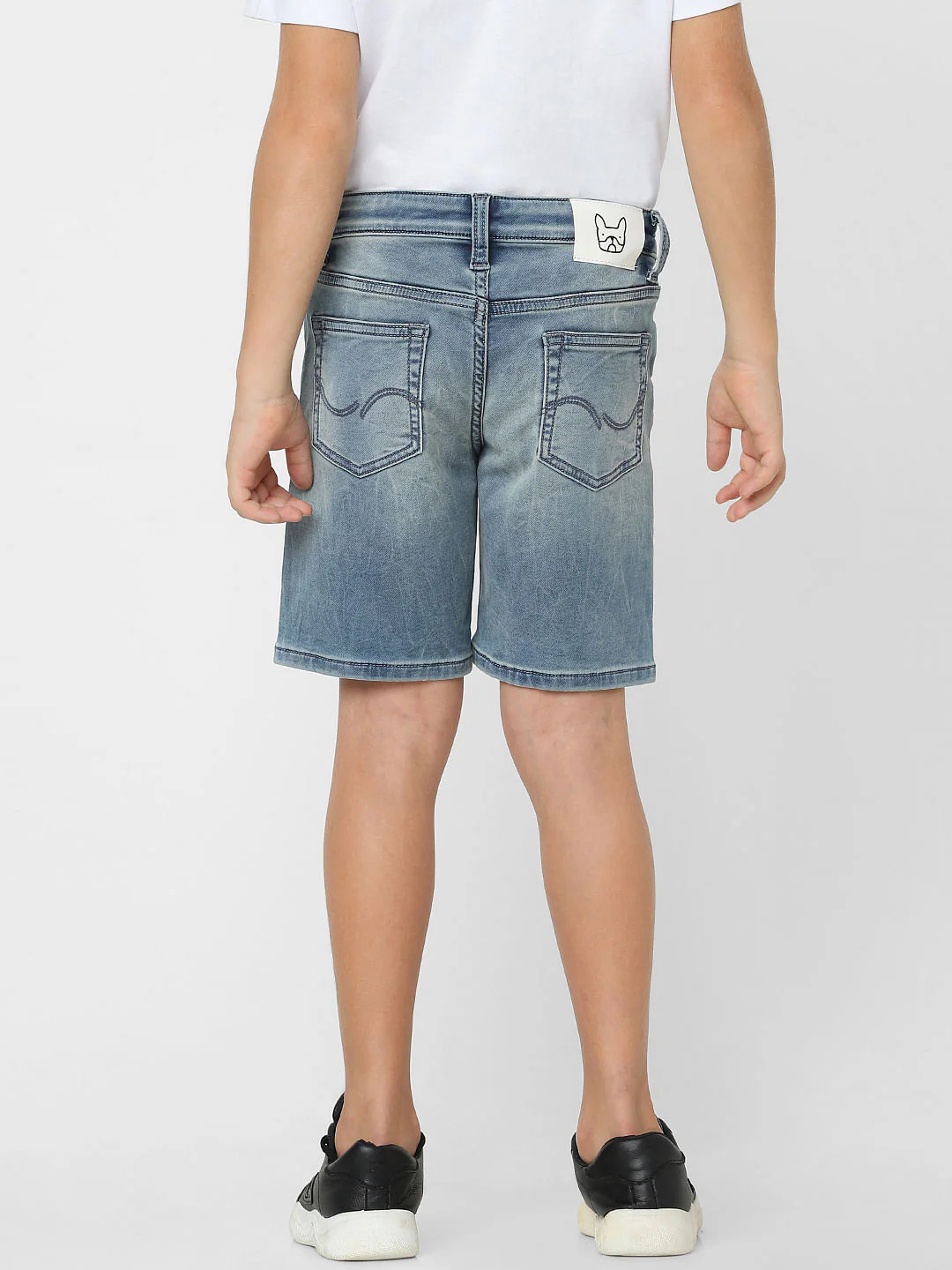 Boys Blue Mid Rise Denim Shorts - Image 4