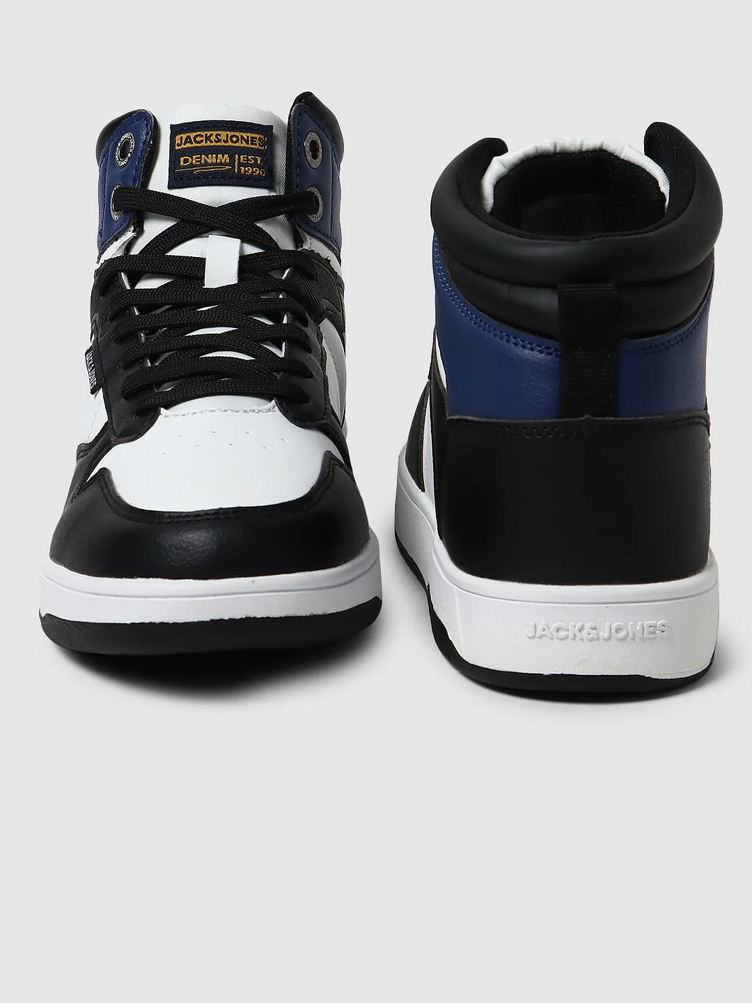 White Colourblocked Hi-Top Sneakers - Image 7