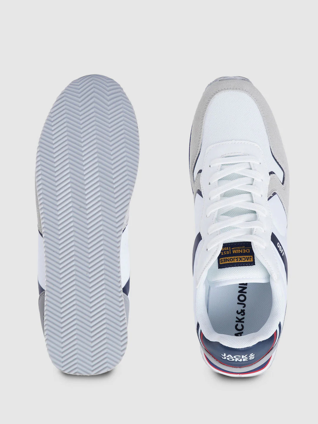 White Colourblocked Sneakers - Image 5