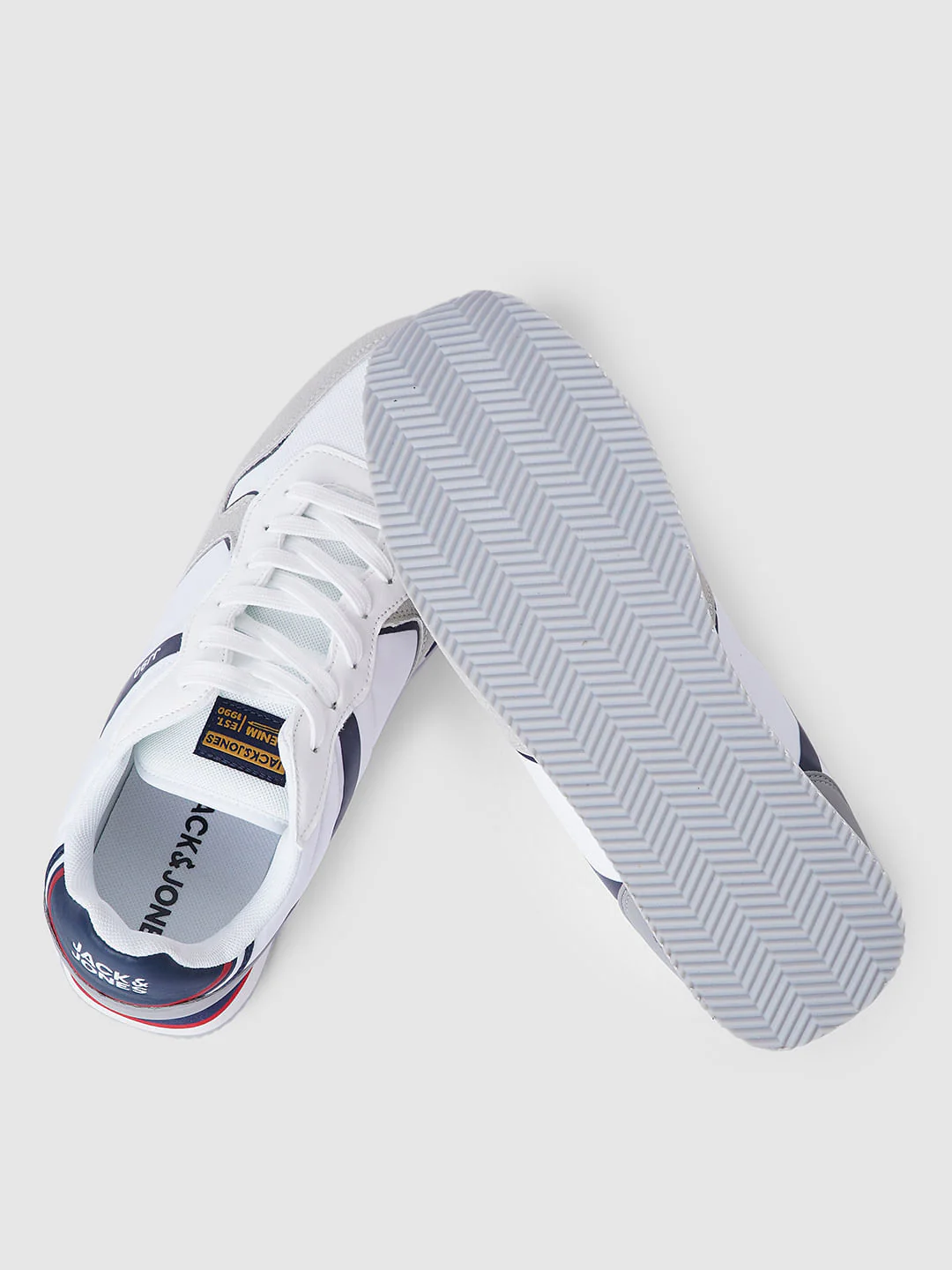 White Colourblocked Sneakers - Image 6