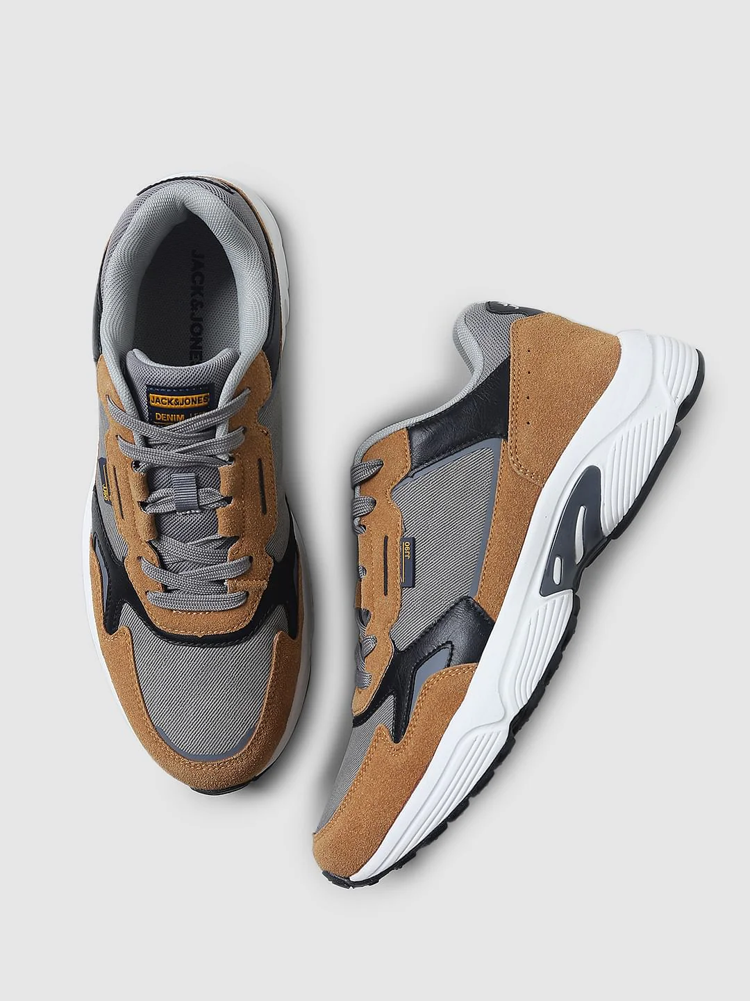 Brown Colourblocked Sneakers - Image 2