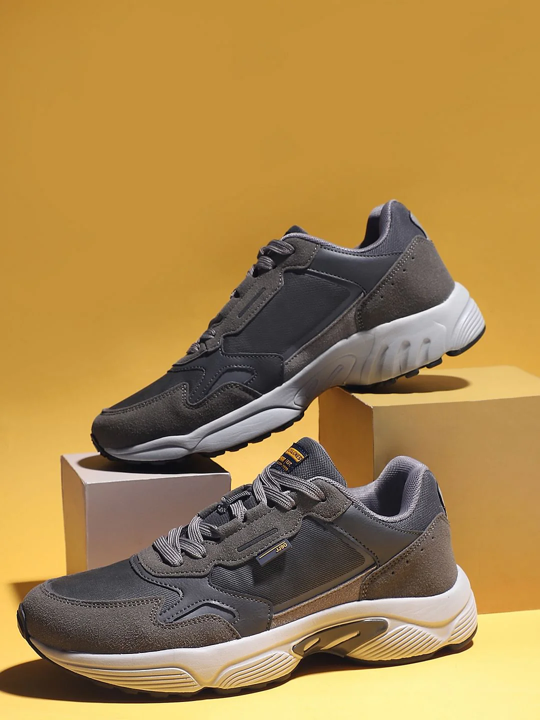 Grey Colourblocked Sneakers