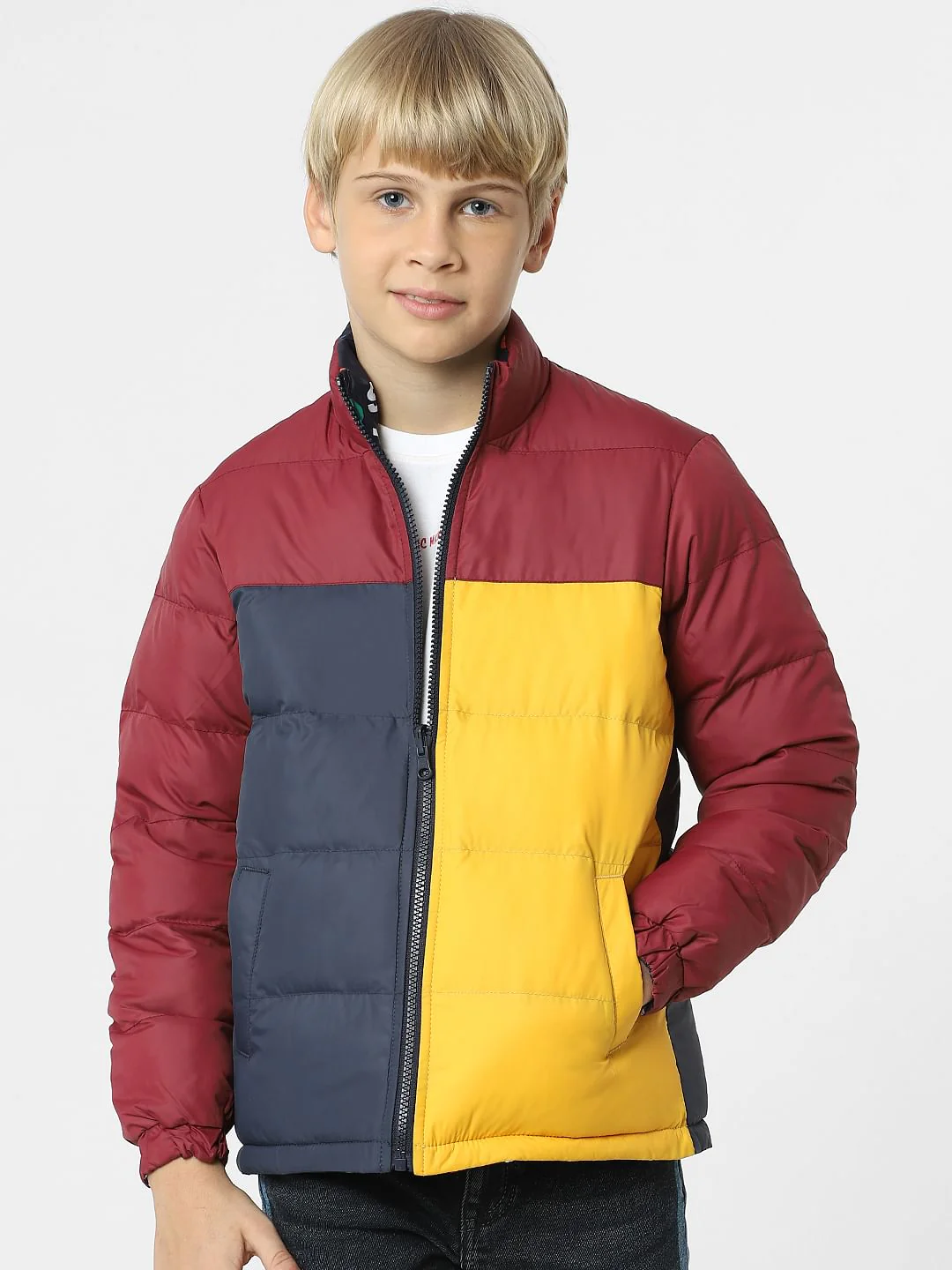 Boys Black Reversible Puffer Jacket - Image 2