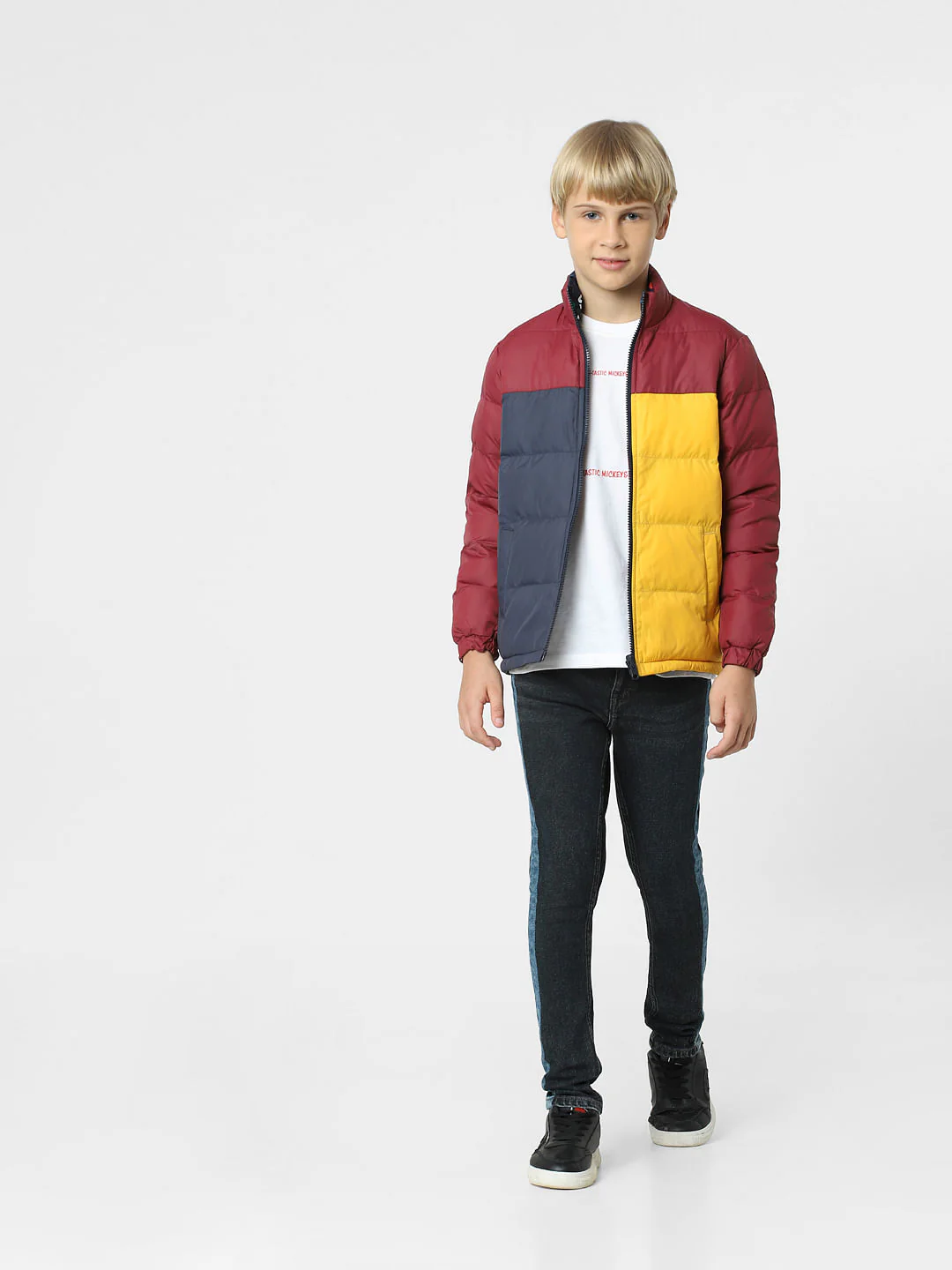 Boys Black Reversible Puffer Jacket - Image 6