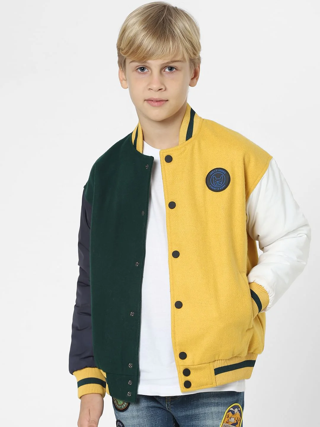 Boys Yellow Colourblocked Jacket - Image 2