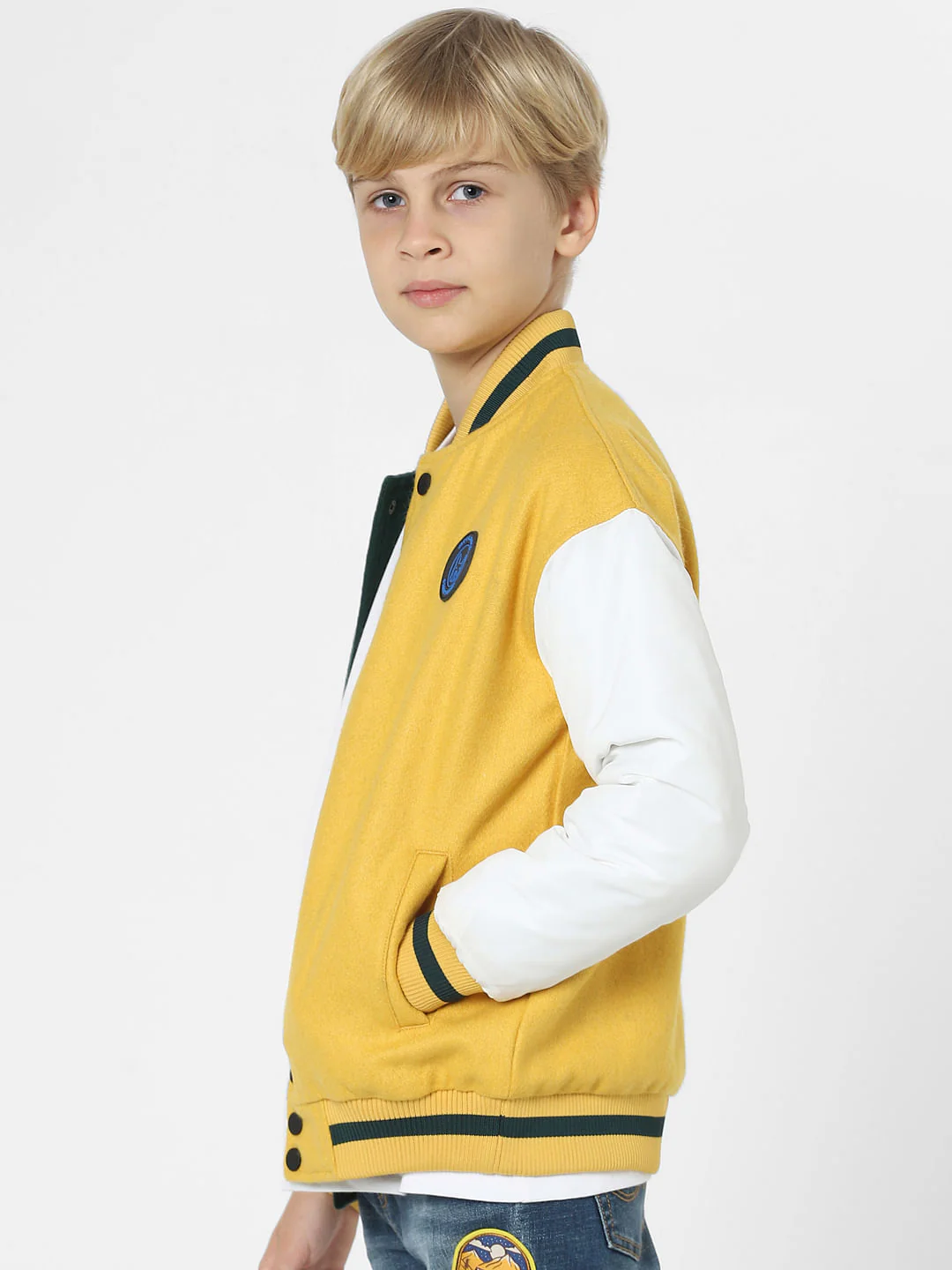 Boys Yellow Colourblocked Jacket - Image 3