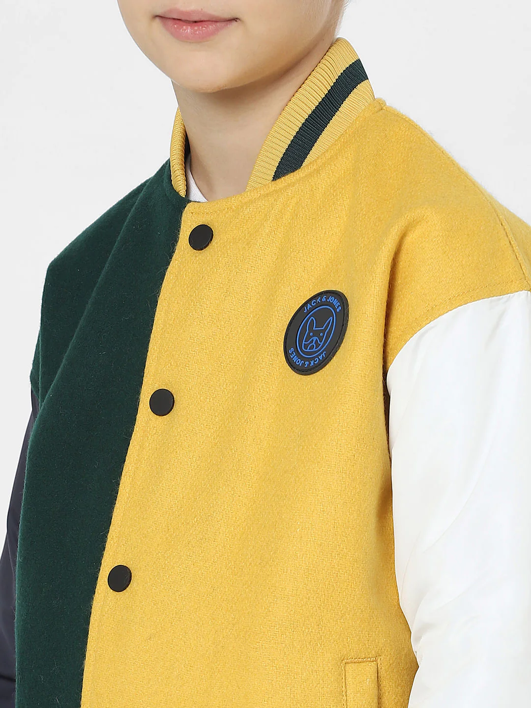 Boys Yellow Colourblocked Jacket - Image 5
