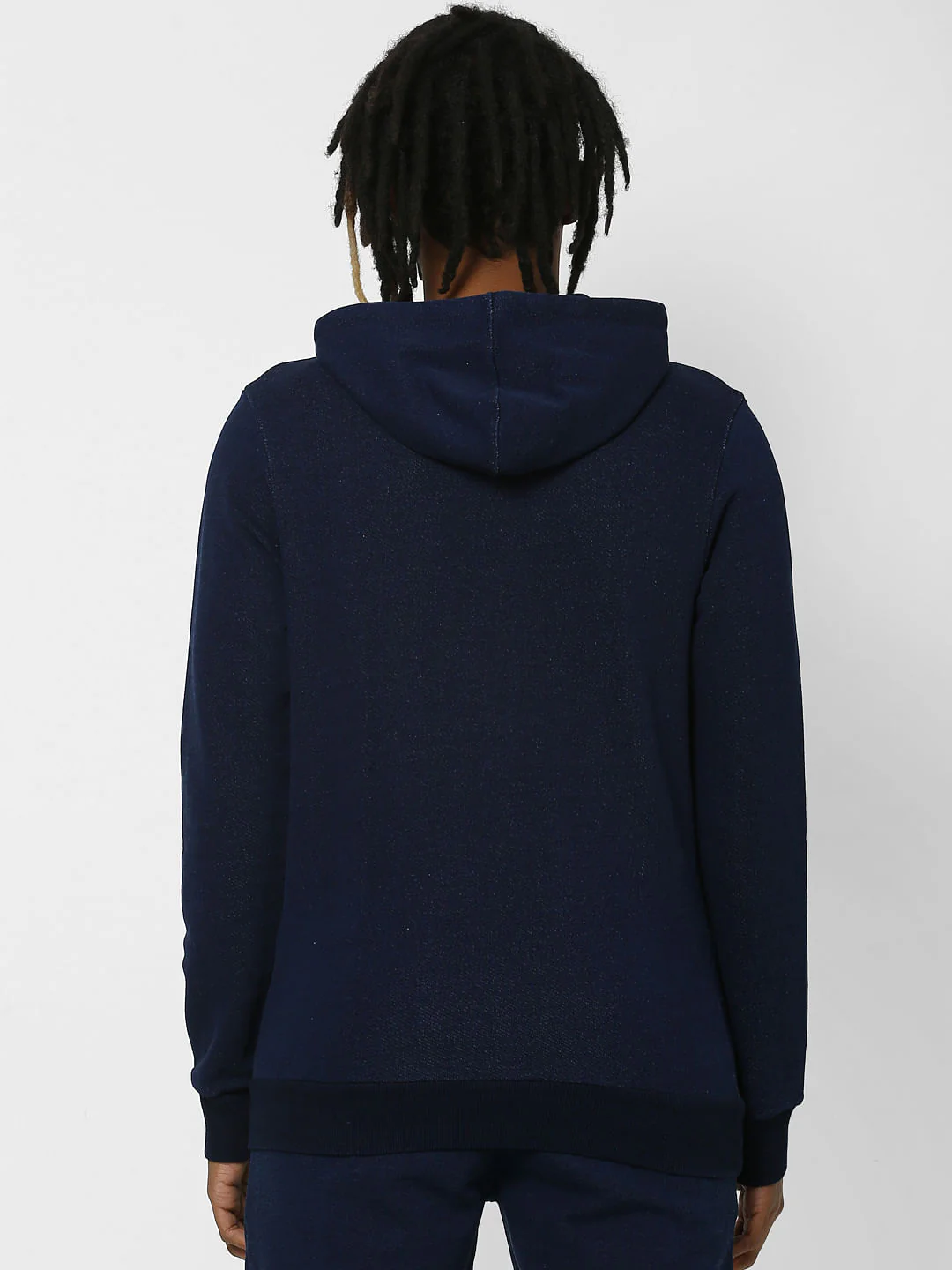 Navy Logo Print Hooded Sweatshirt - Image 4