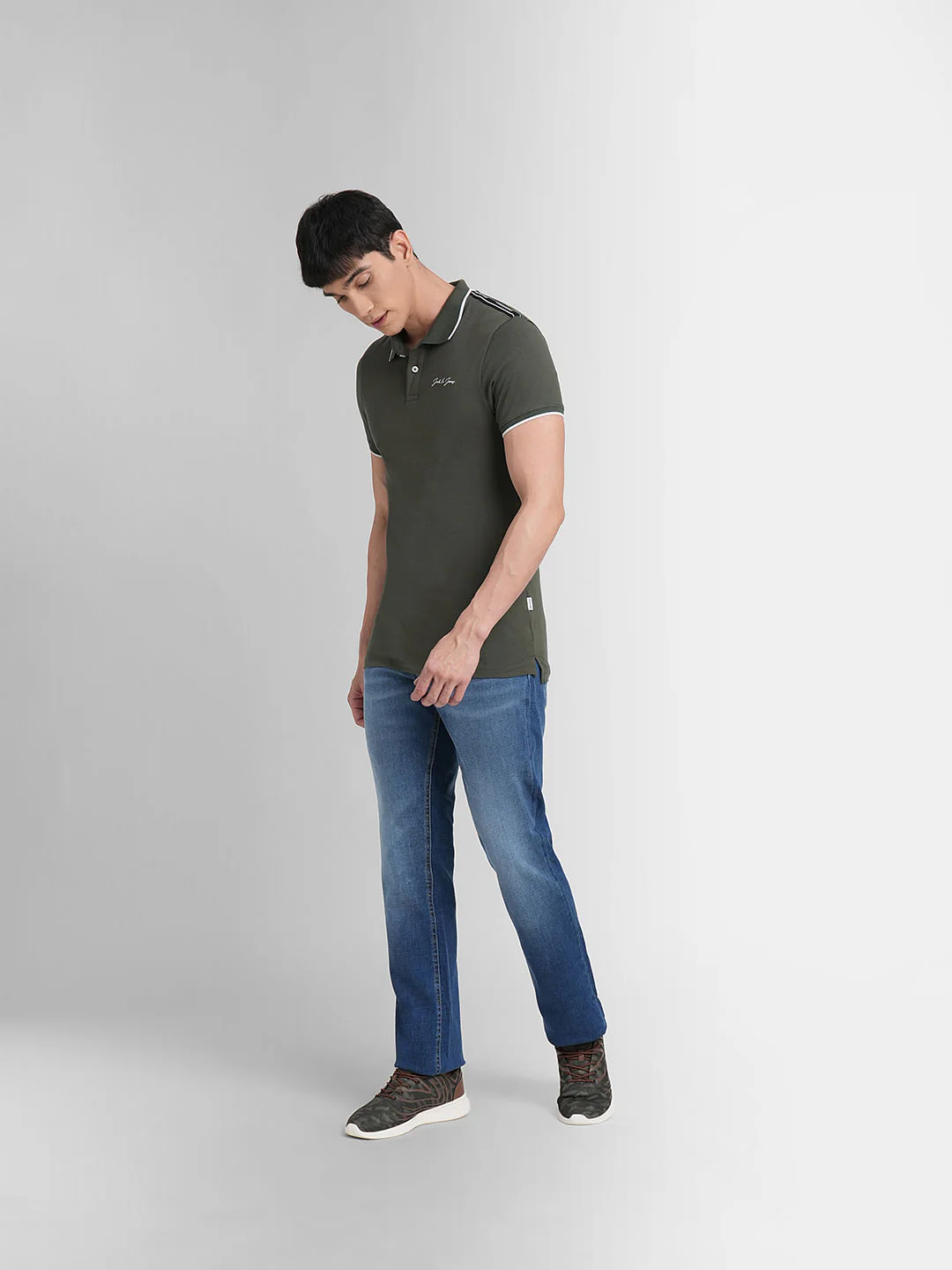 Olive Cotton Polo T-shirt - Image 6