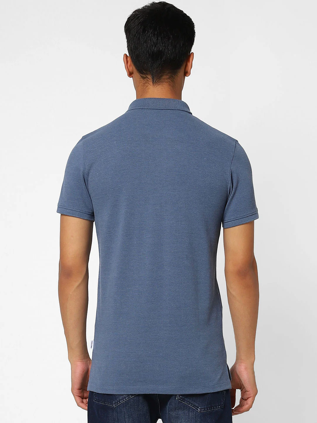 Blue Logo Print Polo T-shirt - Image 4