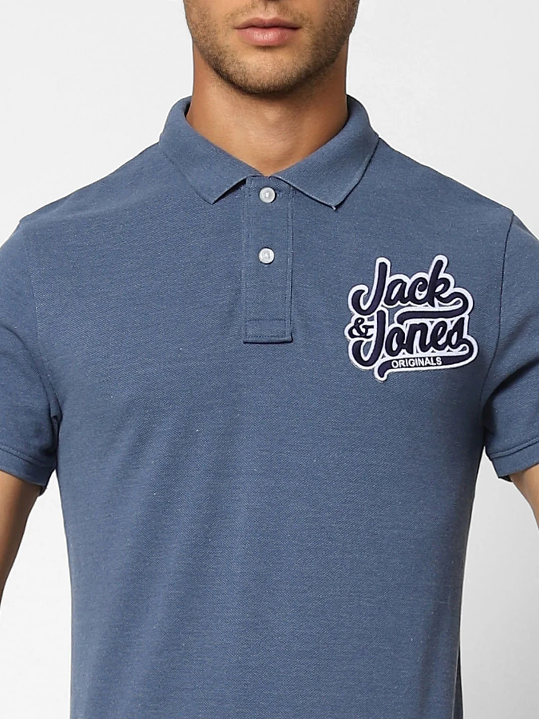 Blue Logo Print Polo T-shirt - Image 5