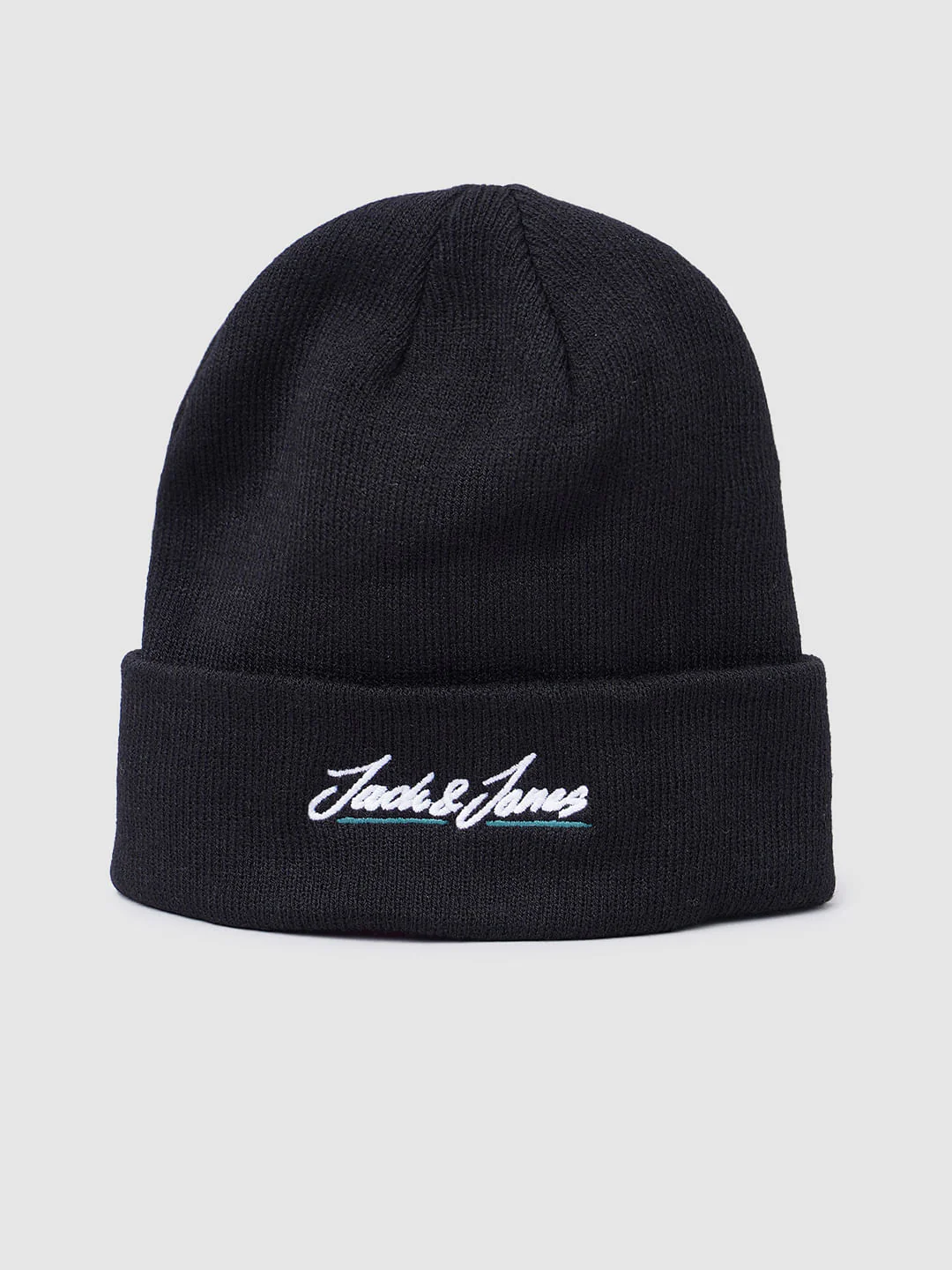 Black Logo Print Beanie - Image 2