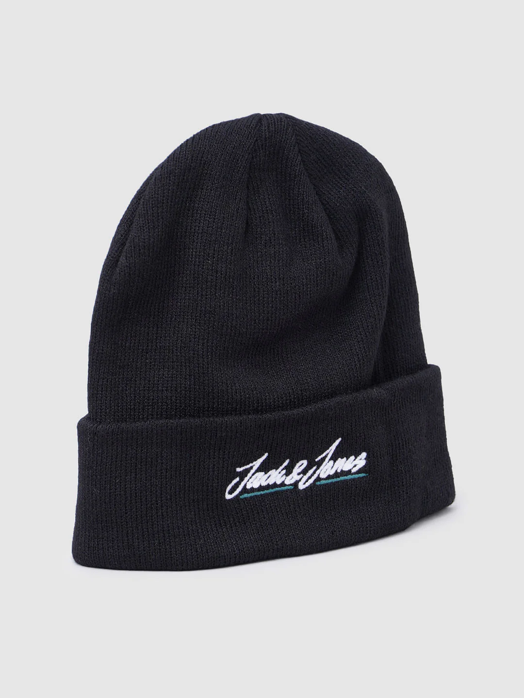 Black Logo Print Beanie - Image 3