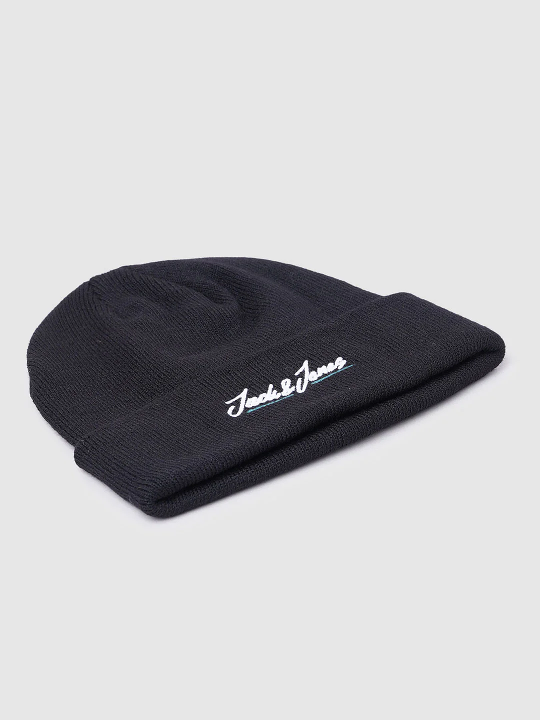 Black Logo Print Beanie - Image 4
