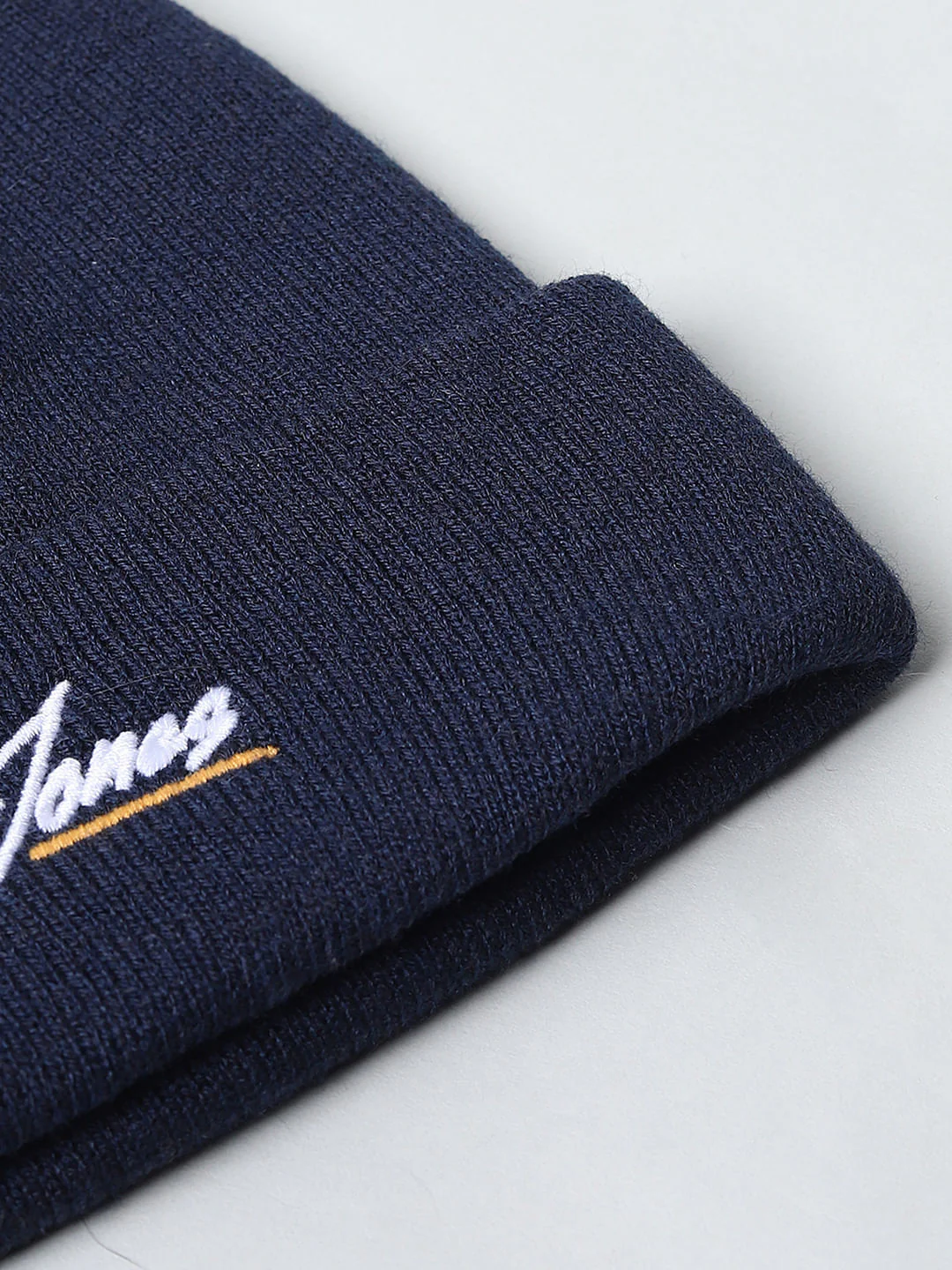 Navy Blue Logo Print Beanie - Image 5