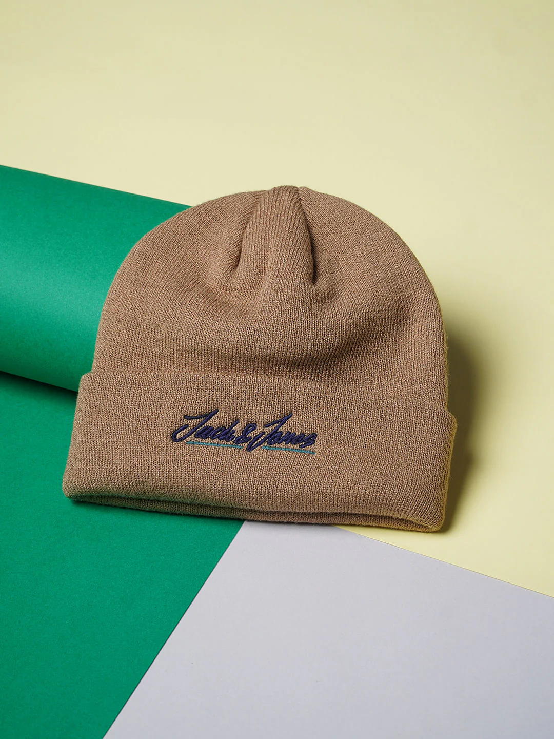 Brown Logo Print Beanie
