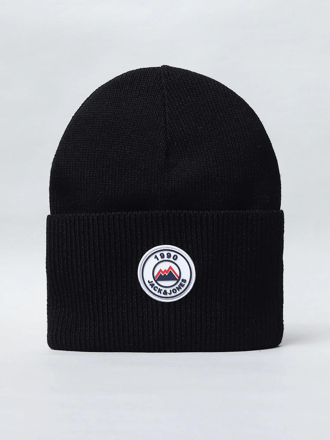 Black Logo Print Beanie - Image 2