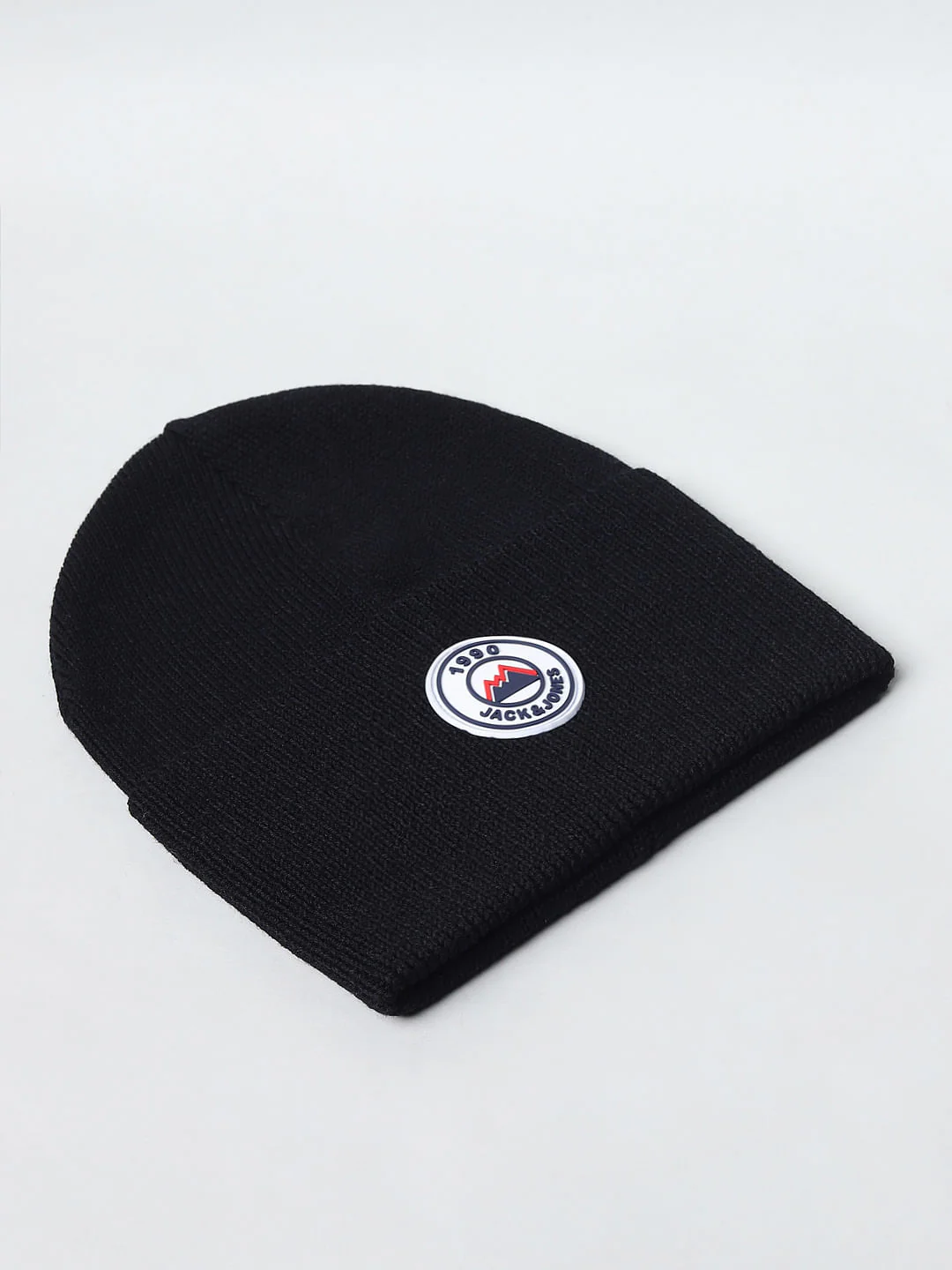 Black Logo Print Beanie - Image 4