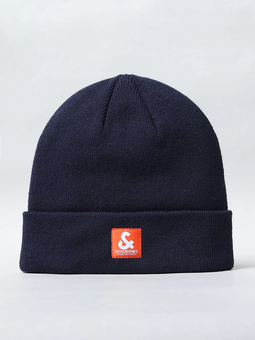 Dark Blue Logo Print Beanie - Image 2