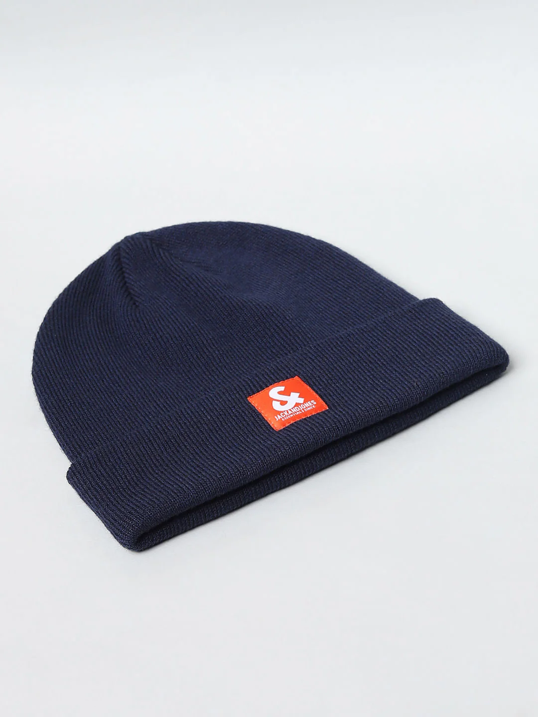 Dark Blue Logo Print Beanie - Image 4