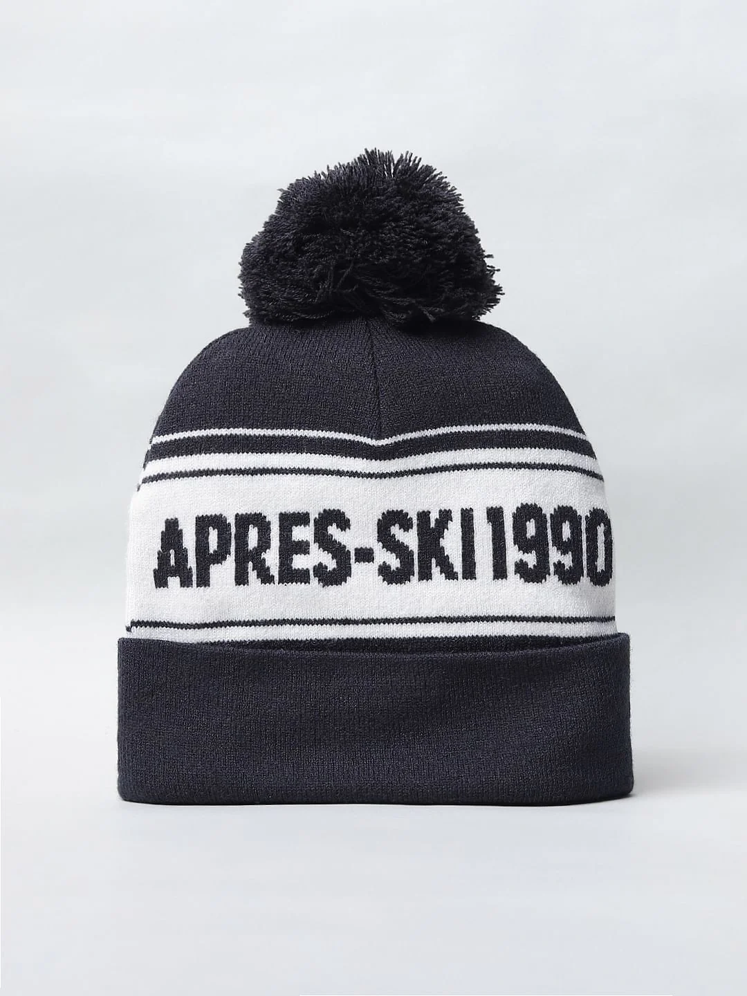 Dark Navy Colourblocked Beanie - Image 2