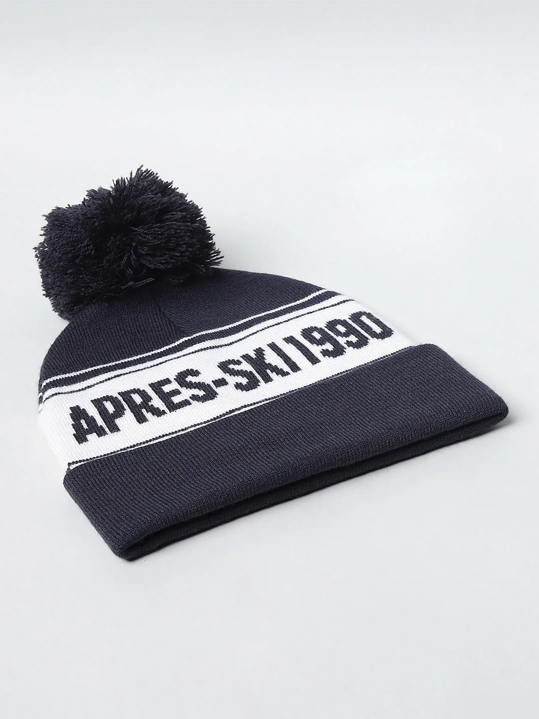 Dark Navy Colourblocked Beanie - Image 4
