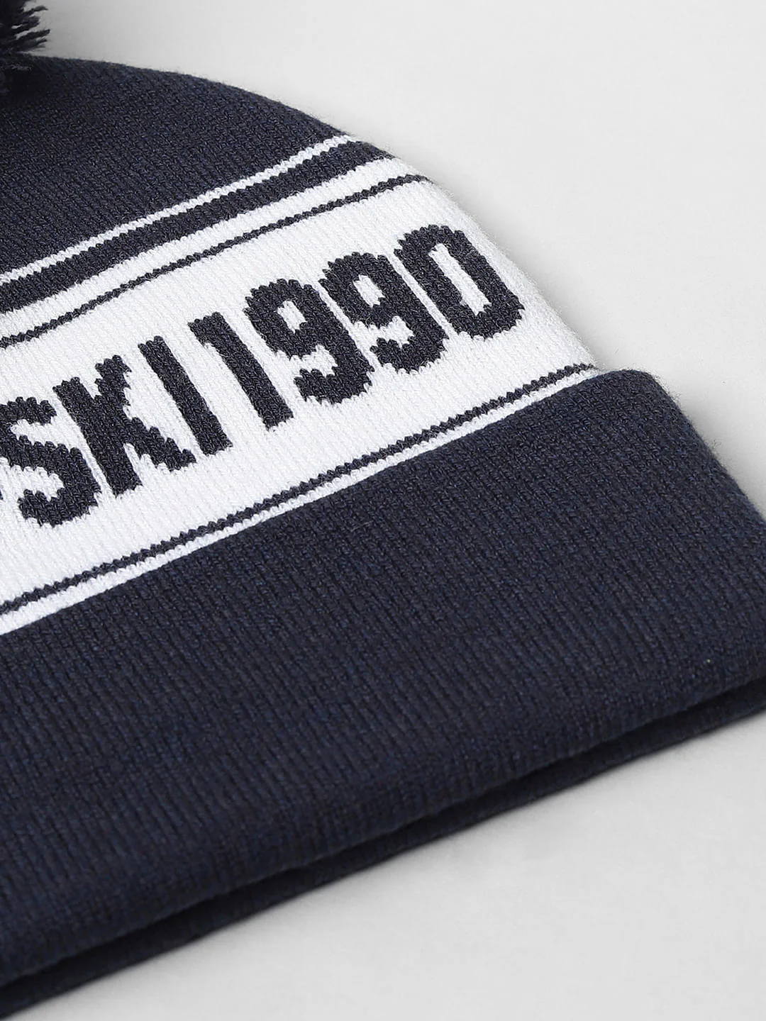 Dark Navy Colourblocked Beanie - Image 5
