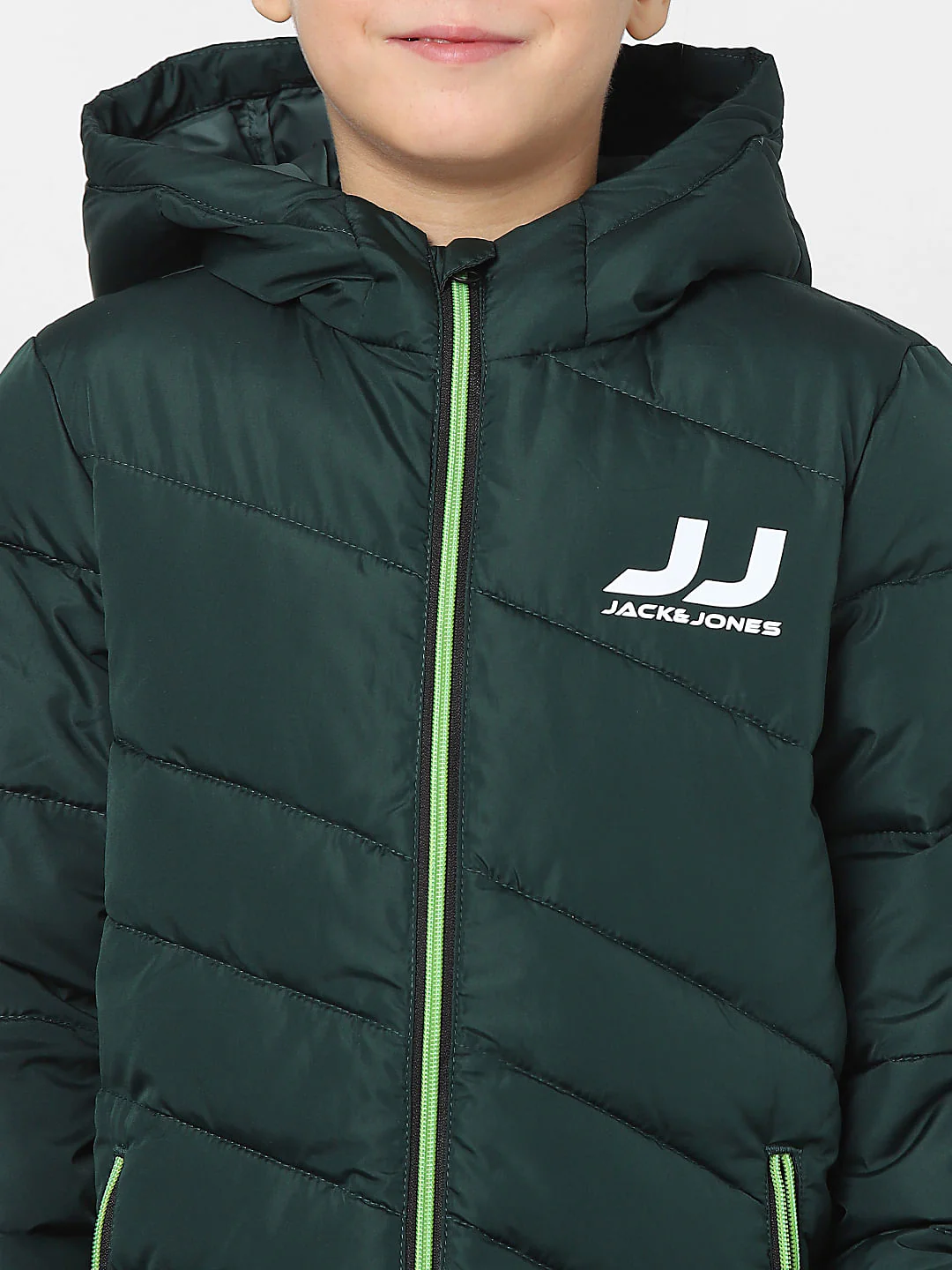 Boys Green Puffer Jacket - Image 5