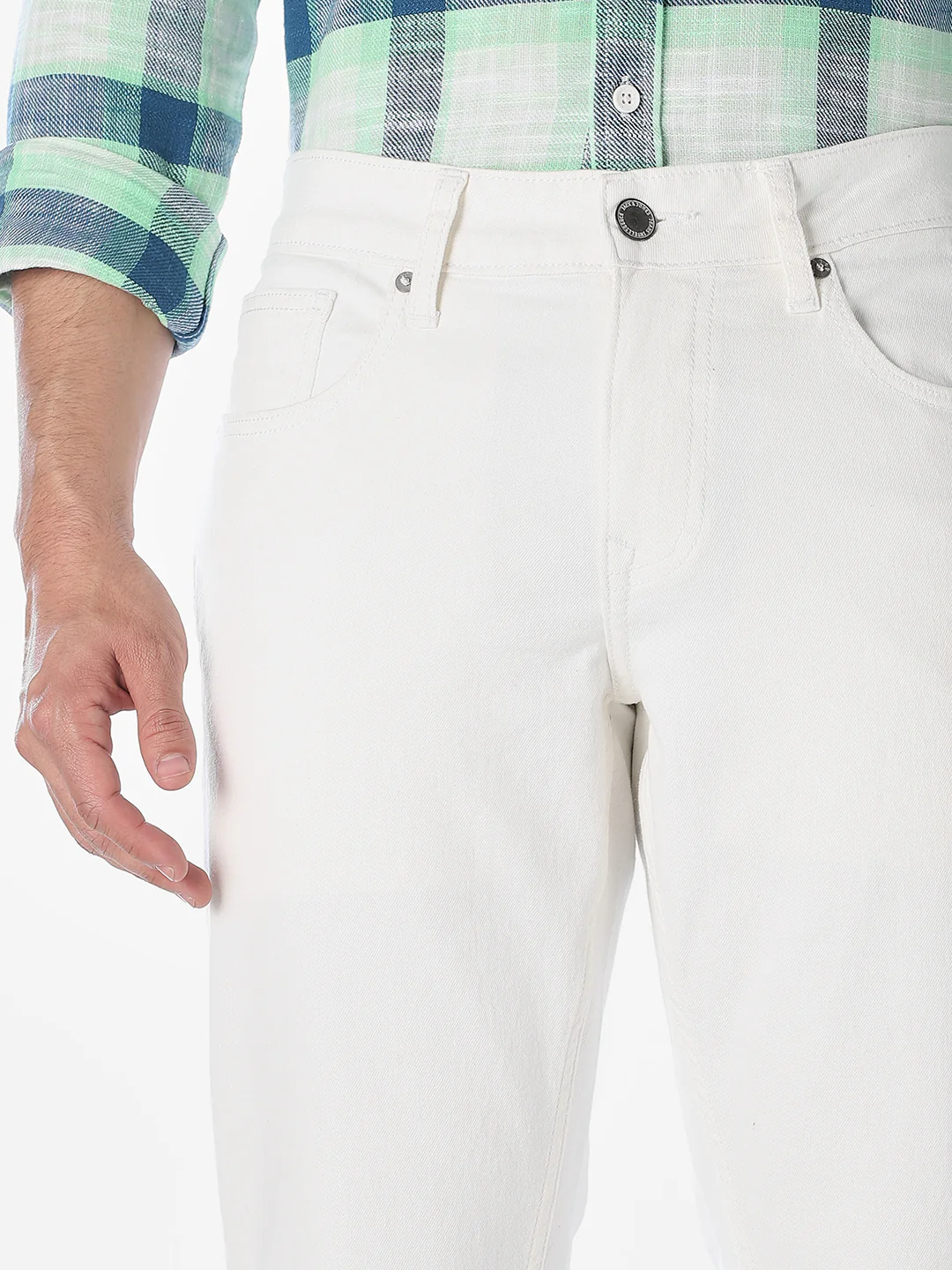 Beige Low Rise Glenn Slim Fit Jeans - Image 4