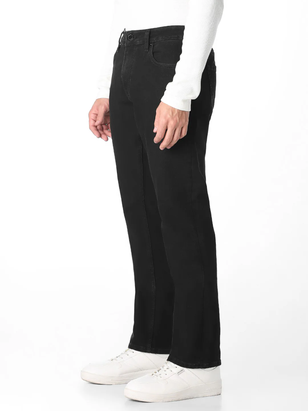 Black Mid Rise Clark Regular Fit Jeans - Image 2