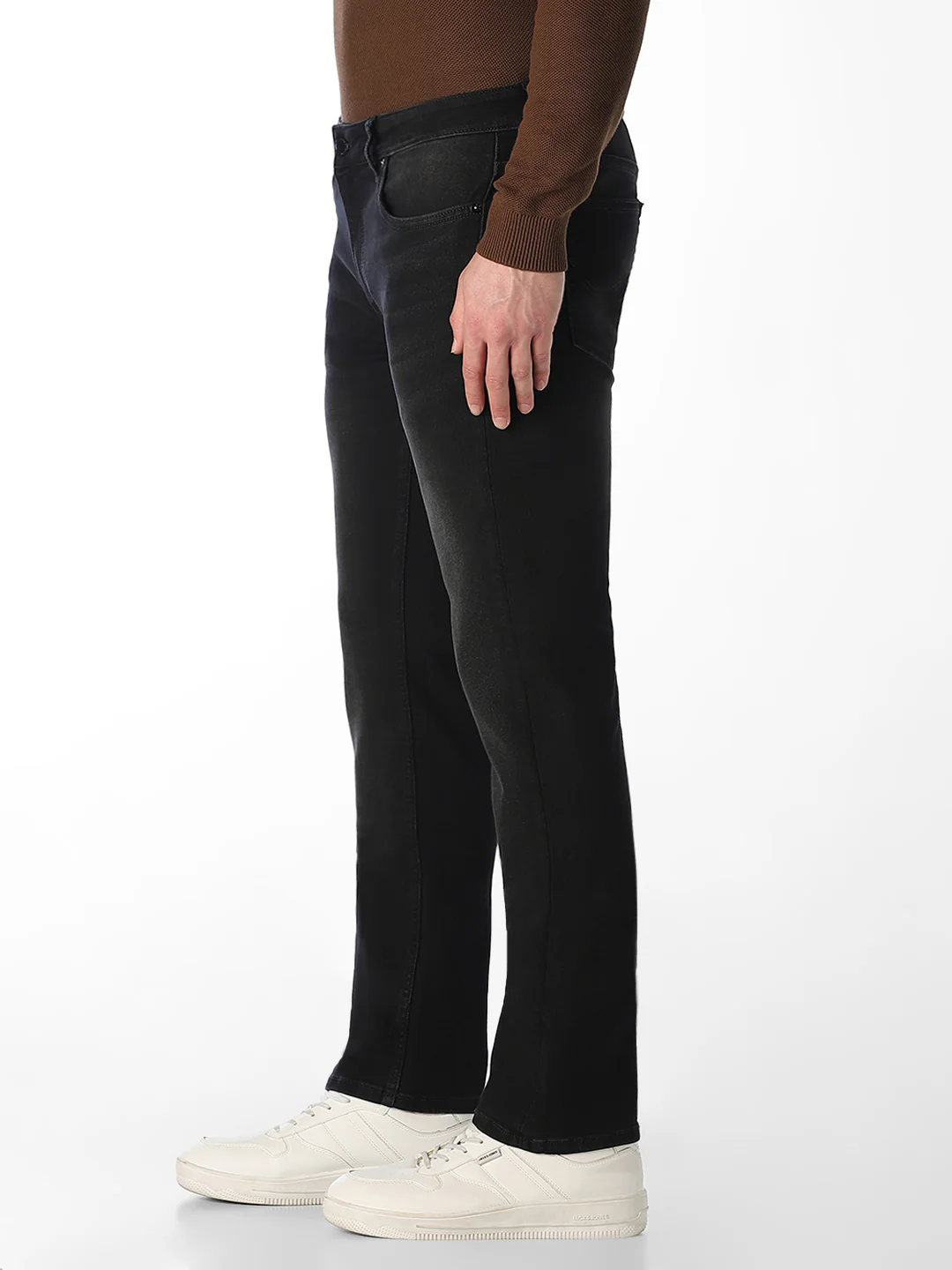 Black Mid Rise Clark Regular Fit Jeans - Image 2
