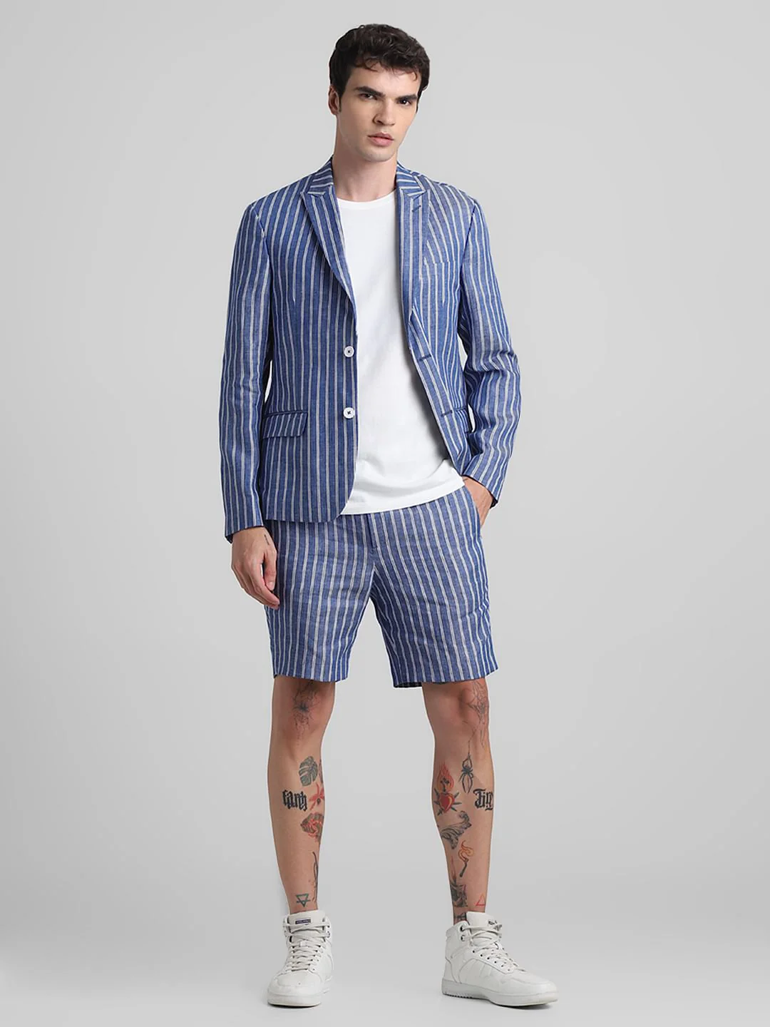 Blue Striped Co-ord Set Blazer - Image 6