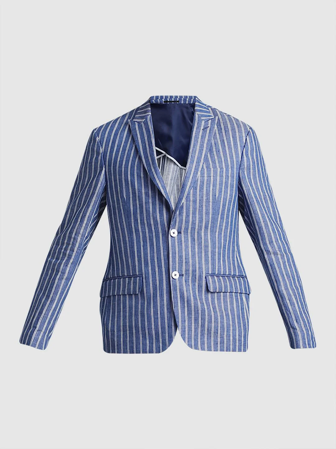 Blue Striped Co-ord Set Blazer - Image 7