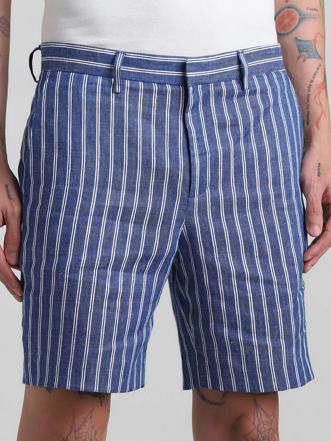 Blue Striped Co-ord Set Shorts - Image 4