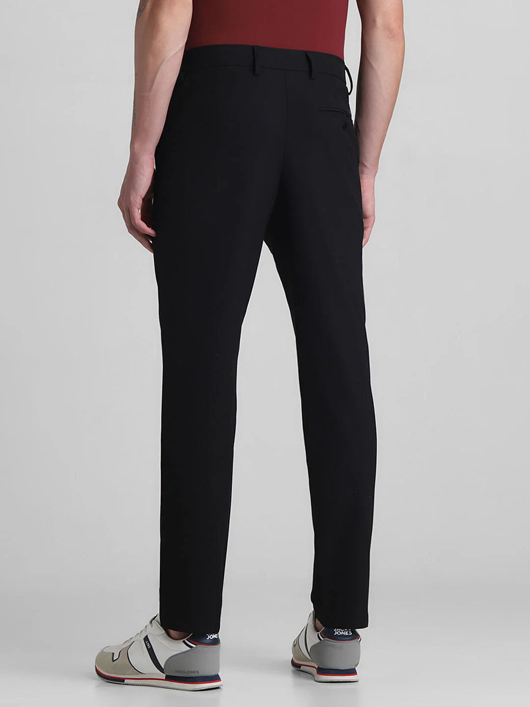 Black Mid Rise Slim Fit Trousers - Image 3