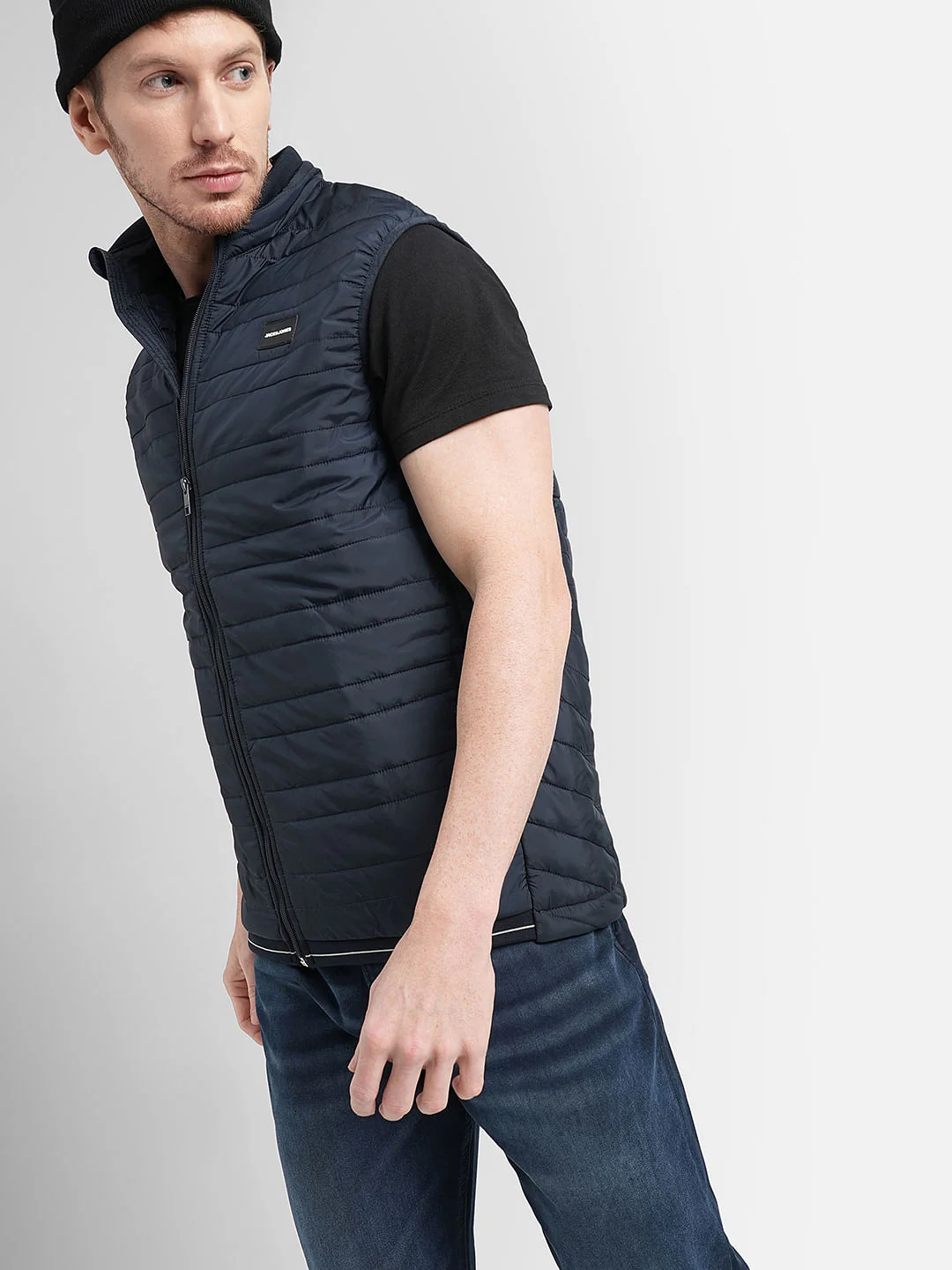 Navy Blue Zip-Up Body Warmer Vest